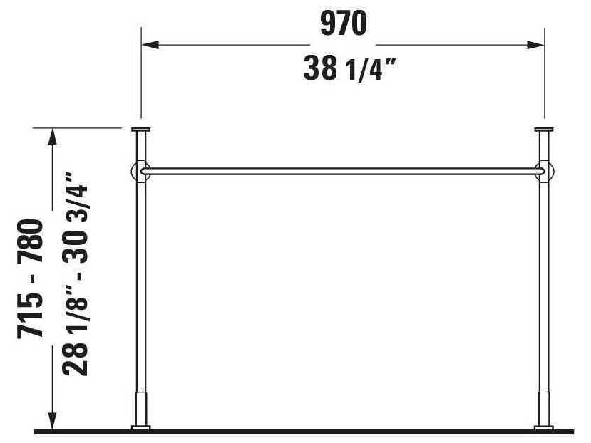 Duravit Vero 38'' Polished Chrome Metal Console