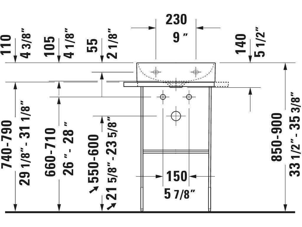 Duravit Durasquare 21'' Freestanding Chrome Console