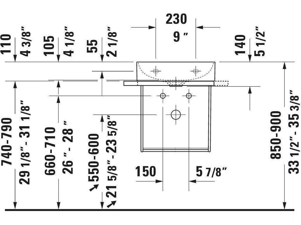 Duravit Durasquare 21'' Freestanding Chrome Console
