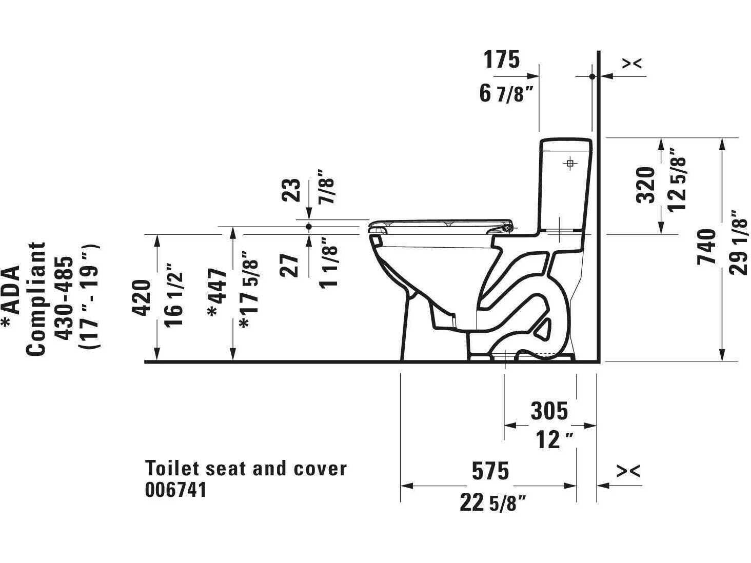 Duravit D-code 14'' White Toilet Seat - Stainless Steel Hinges - Standard Close