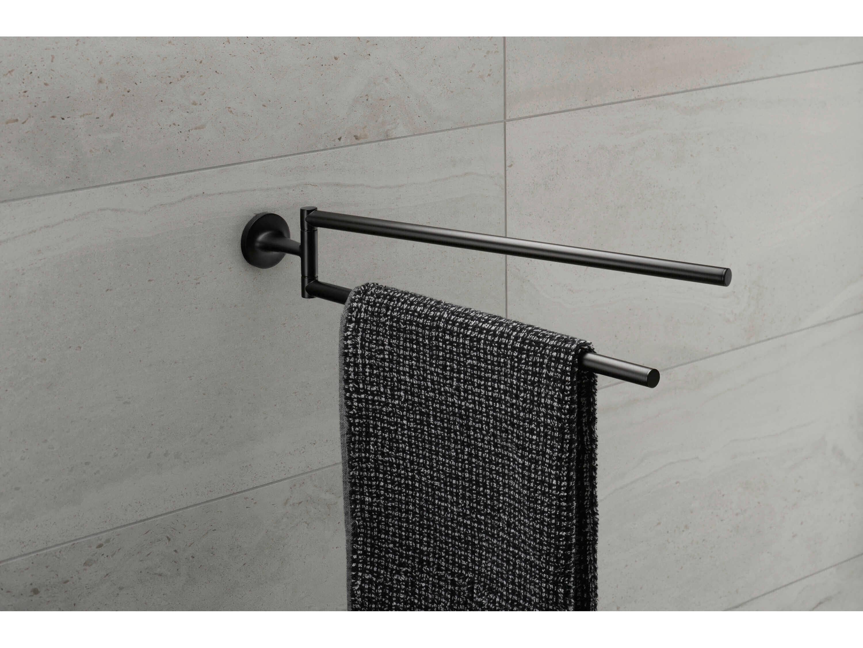 Duravit Starck T 18'' Matte Black Double Towel Bar