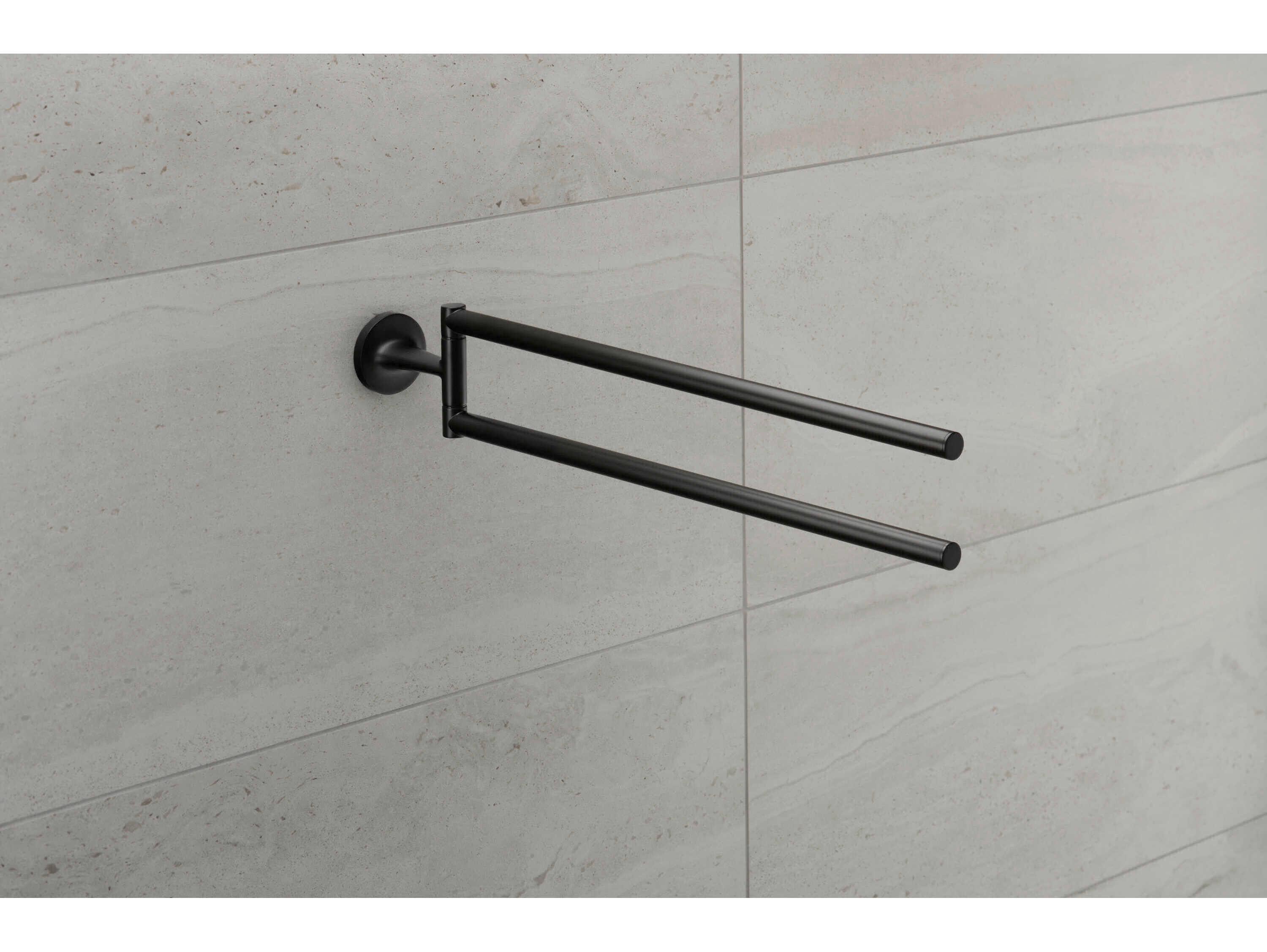 Duravit Starck T 18'' Matte Black Double Towel Bar
