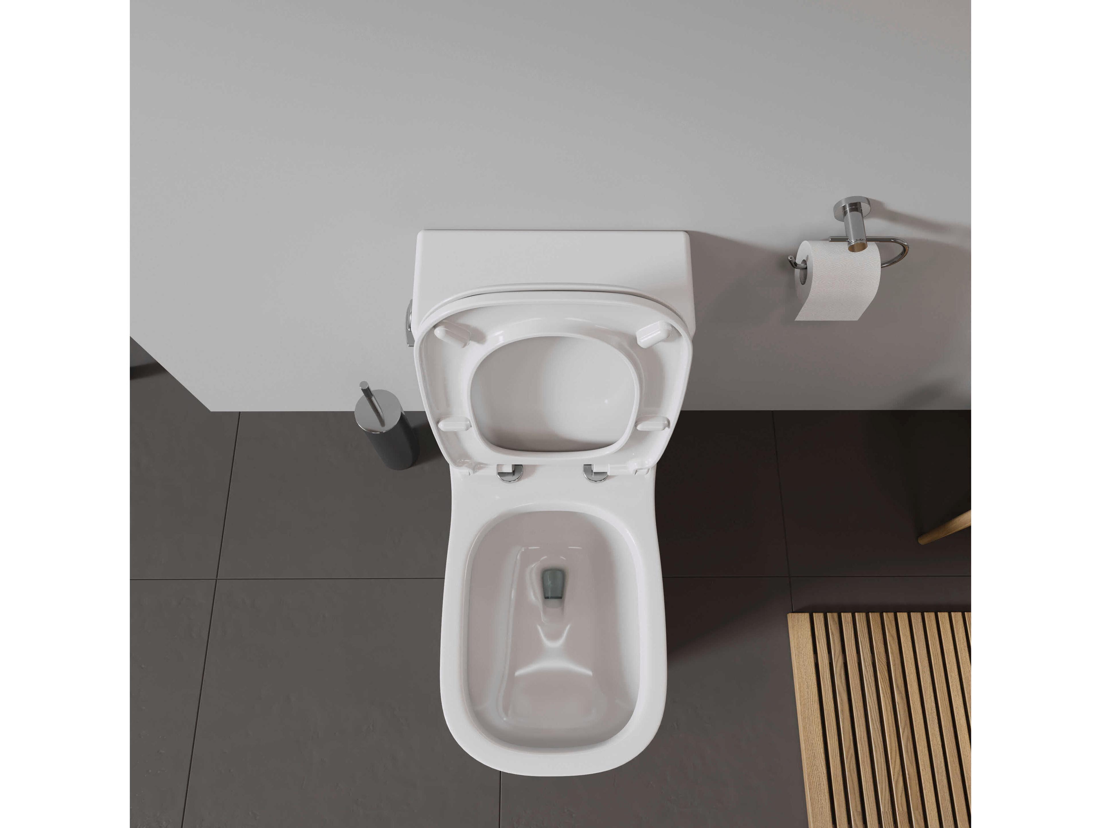 Duravit D-code 16'' Ceramic White High Gloss One Piece Toilet - Left-hand lever