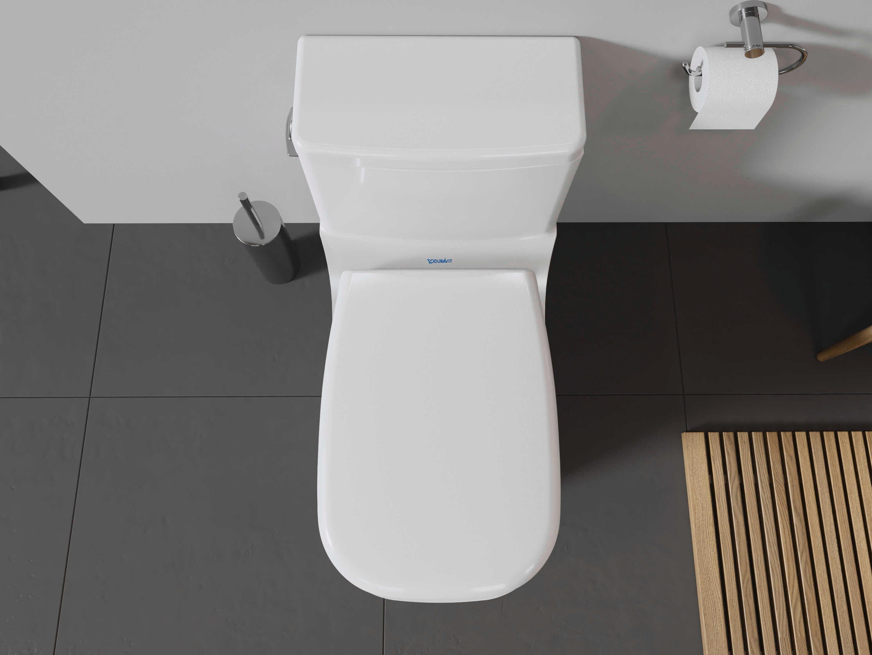 Duravit D-code 16'' Ceramic White High Gloss One Piece Toilet - Left-hand lever