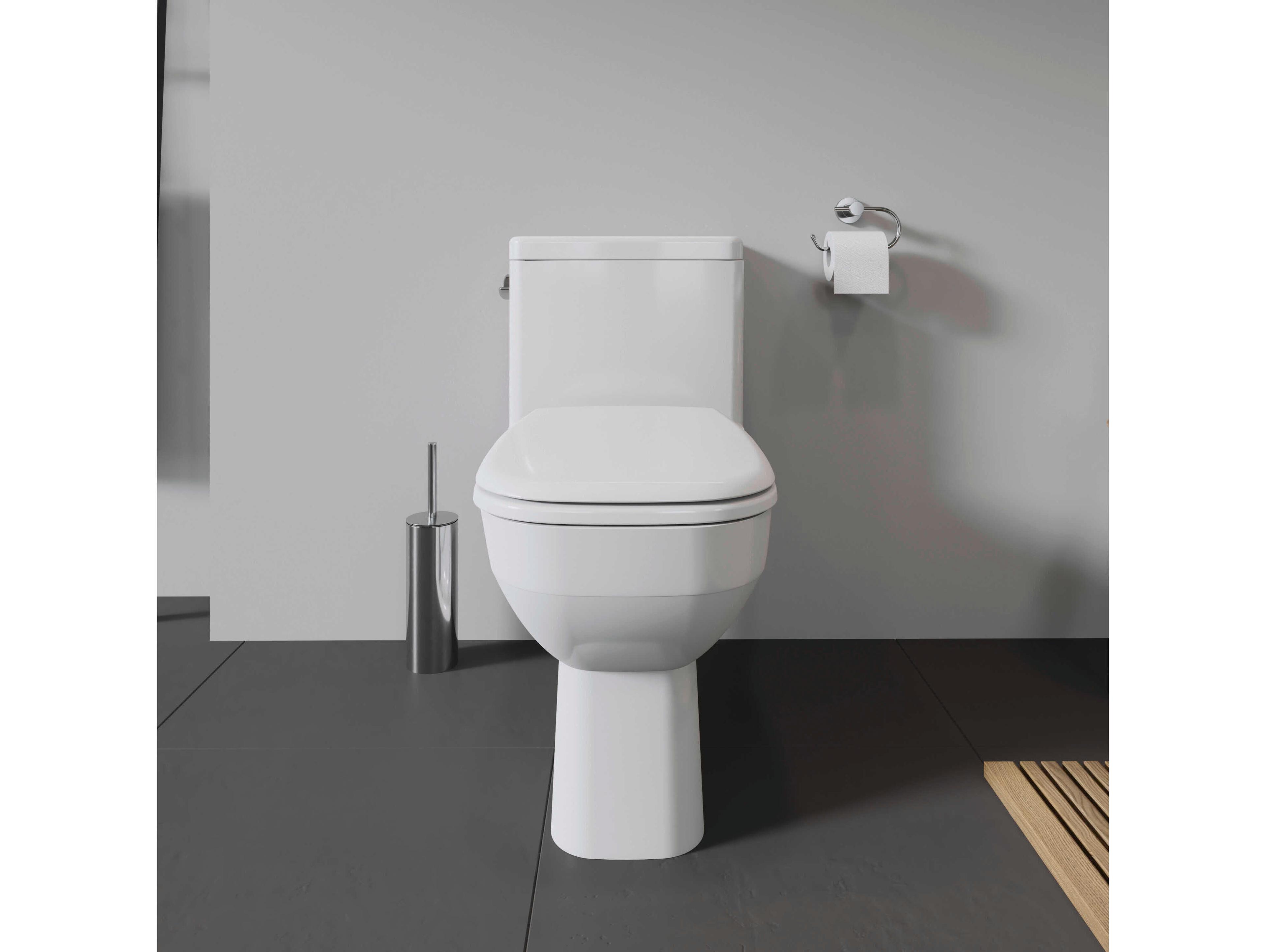 Duravit D-code 16'' Ceramic White High Gloss One Piece Toilet - Left-hand lever