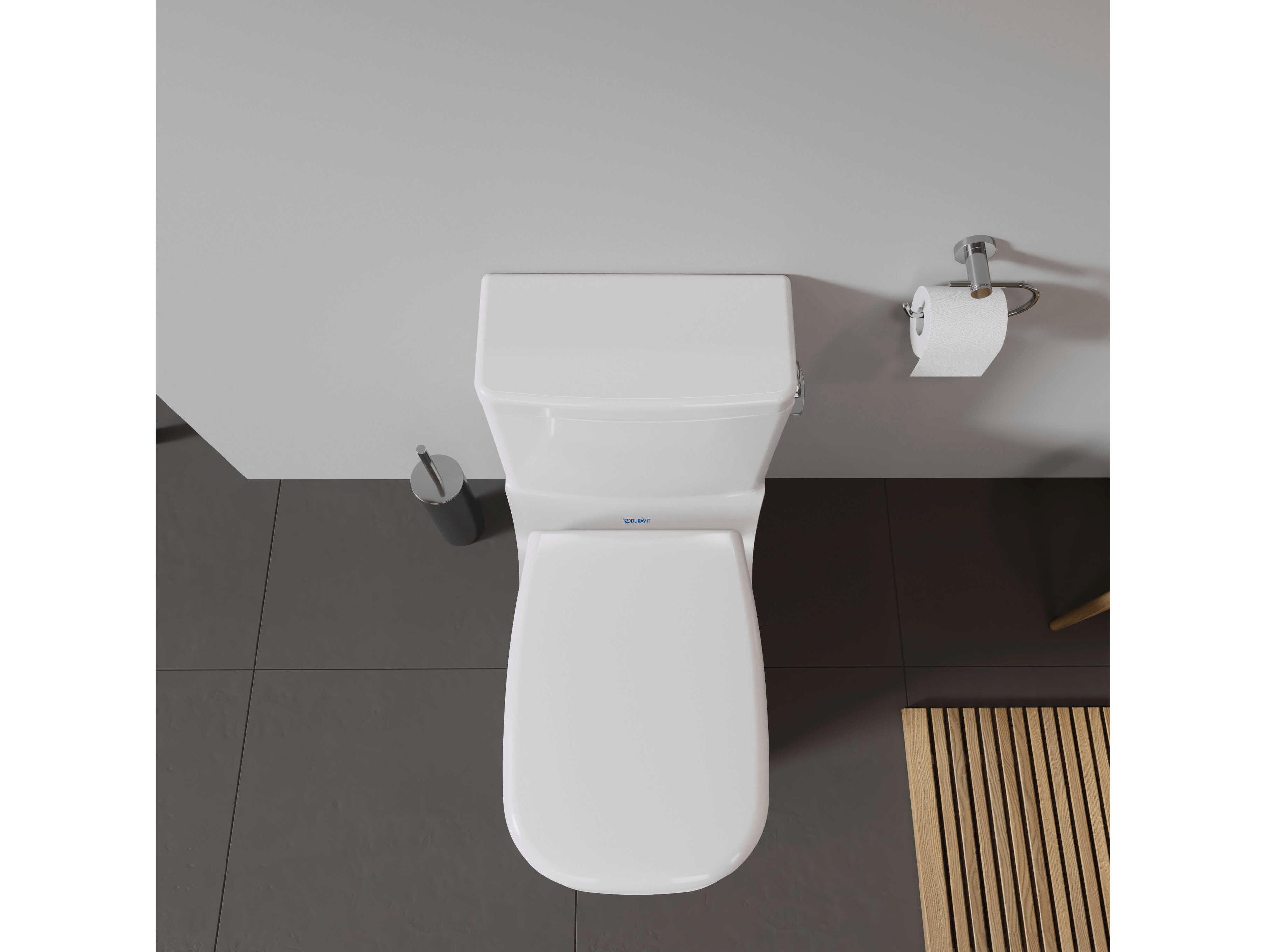 Duravit D-code 16'' Ceramic White High Gloss One Piece Toilet - Right-hand lever