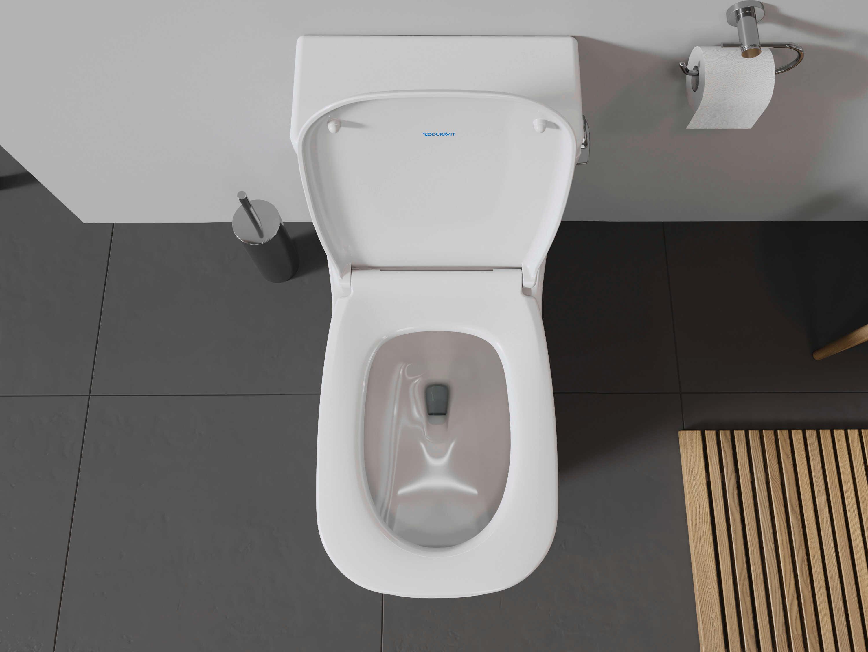 Duravit D-code 16'' Ceramic White High Gloss One Piece Toilet - Right-hand lever