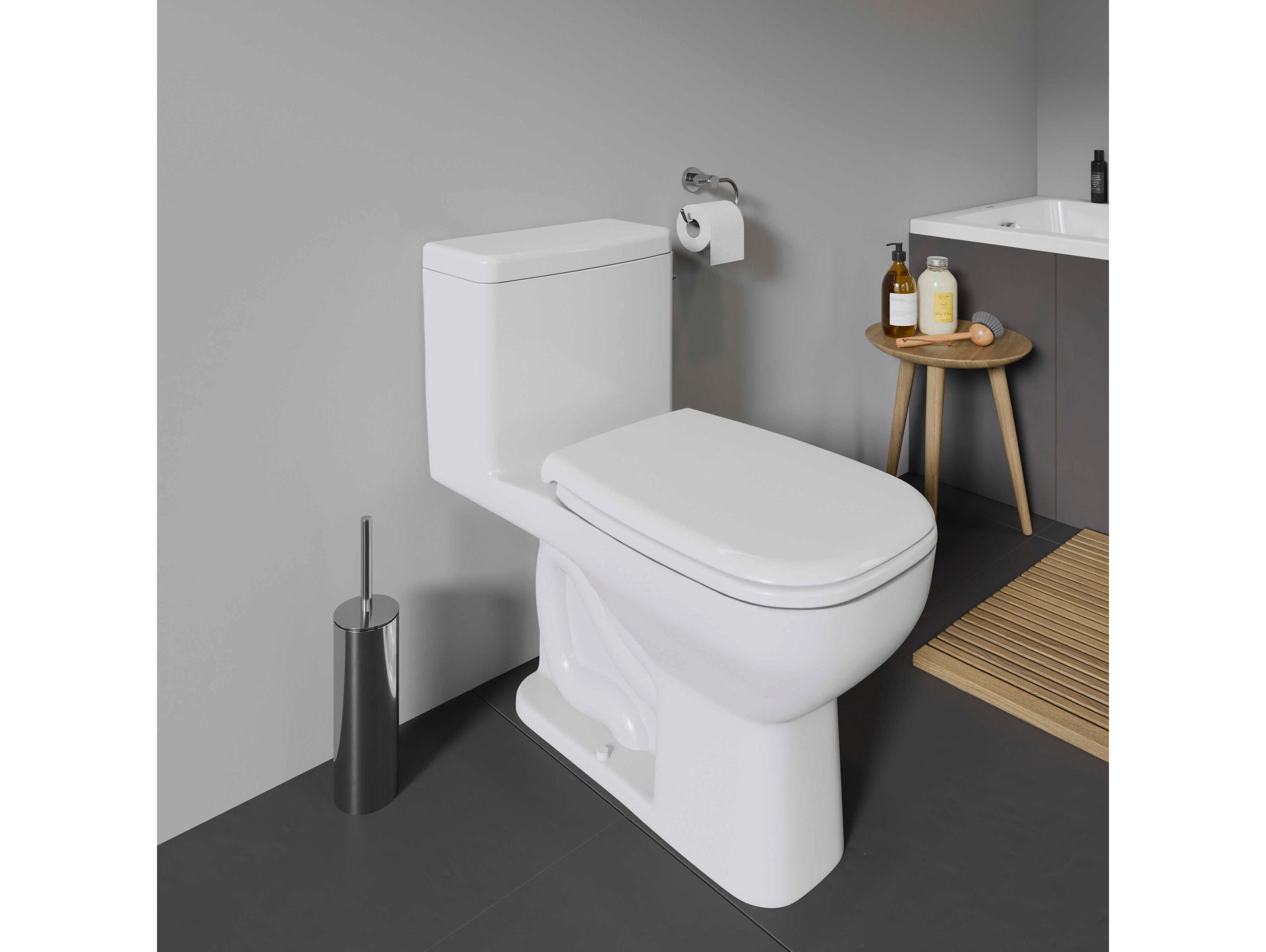 Duravit D-code 16'' Ceramic White High Gloss One Piece Toilet - Right-hand lever