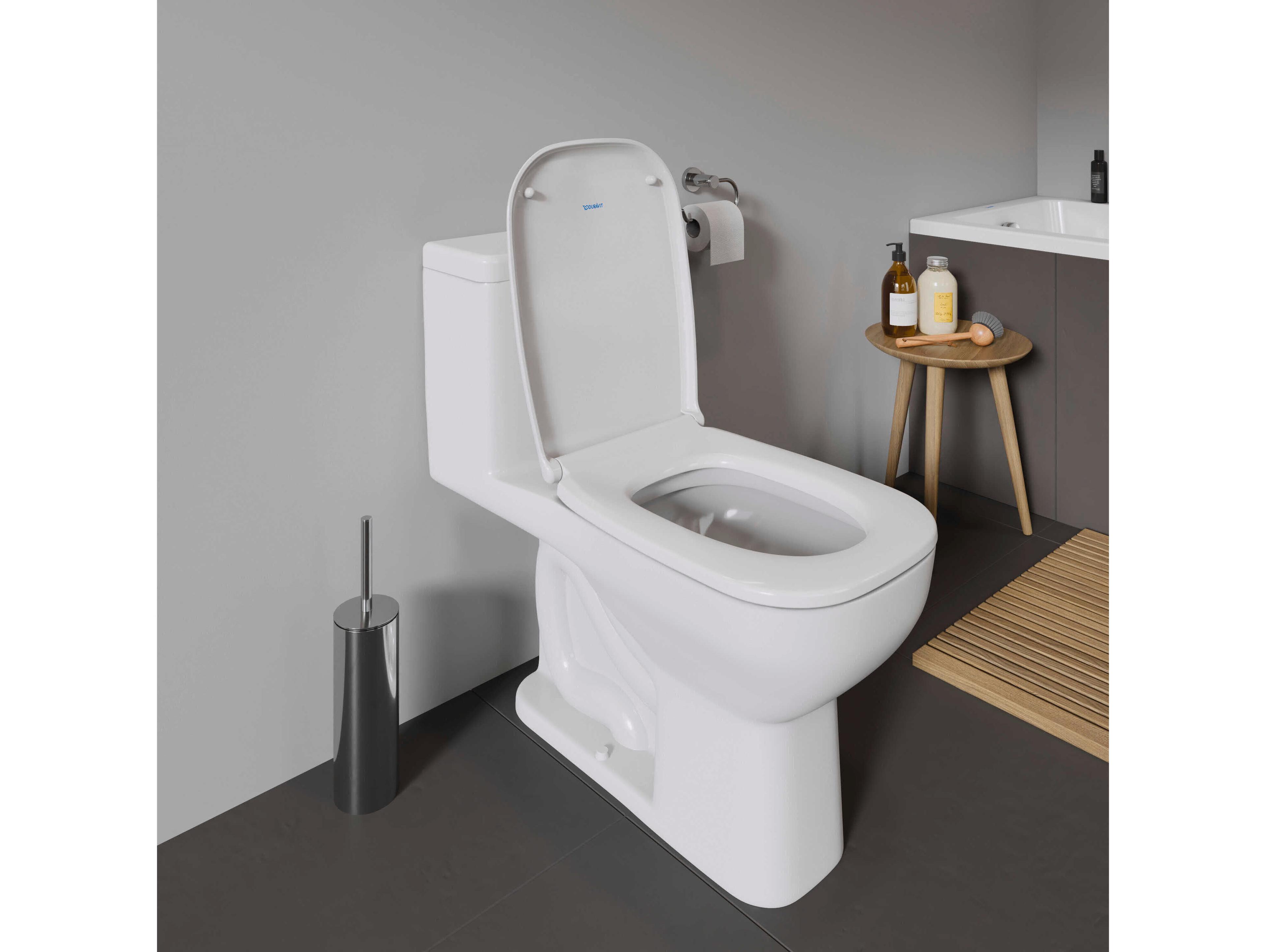 Duravit D-code 16'' Ceramic White High Gloss One Piece Toilet - Right-hand lever