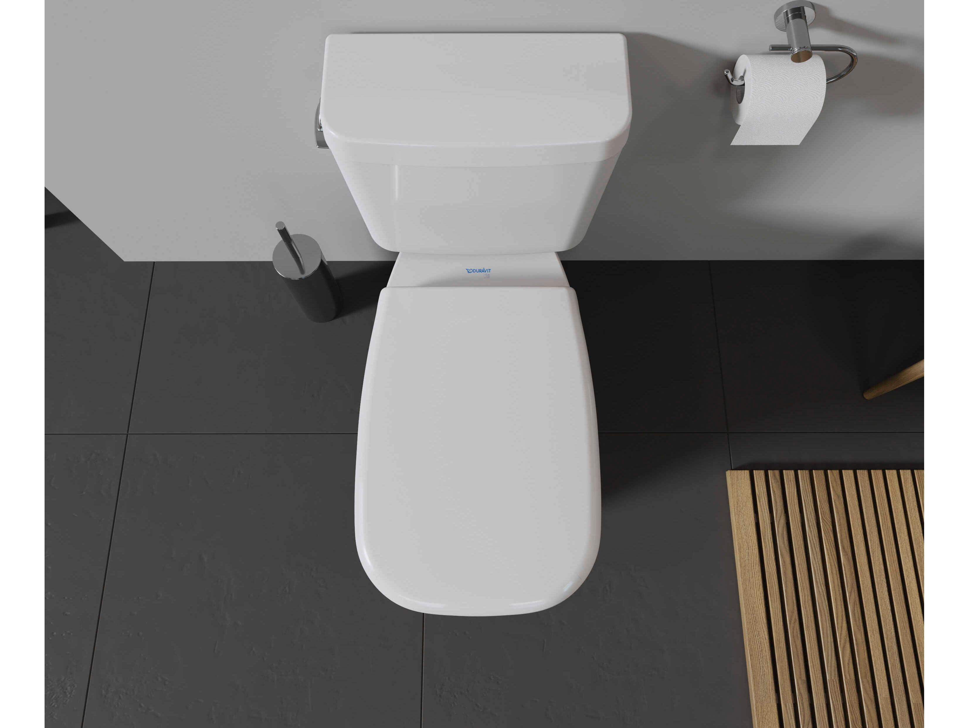 Duravit D-code 14'' Ceramic White High Gloss Two Piece Toilet - HygieneGlaze