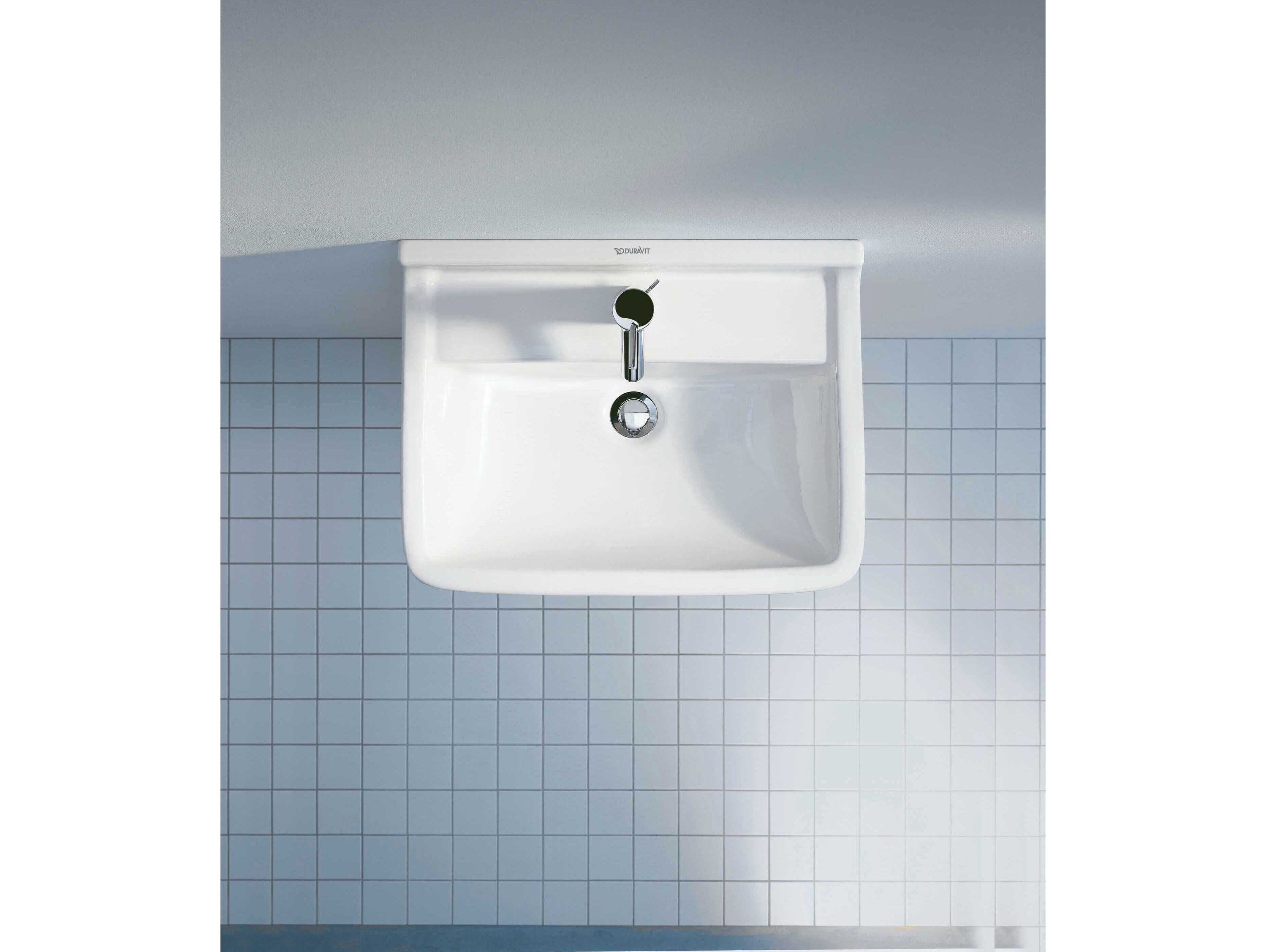 Duravit Starck 3 20'' Ceramic White High Gloss Sink with 1 Faucet Hole