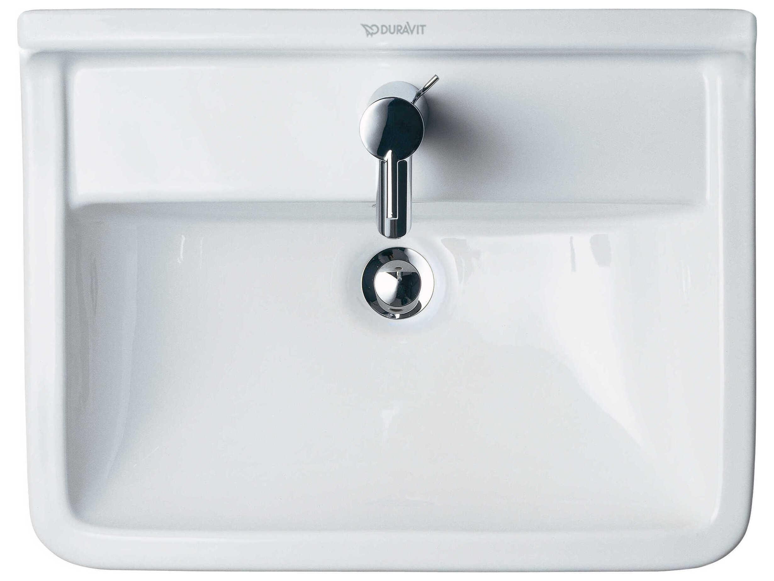 Duravit Starck 3 22'' Ceramic White High Gloss Sink with 1 Faucet Hole