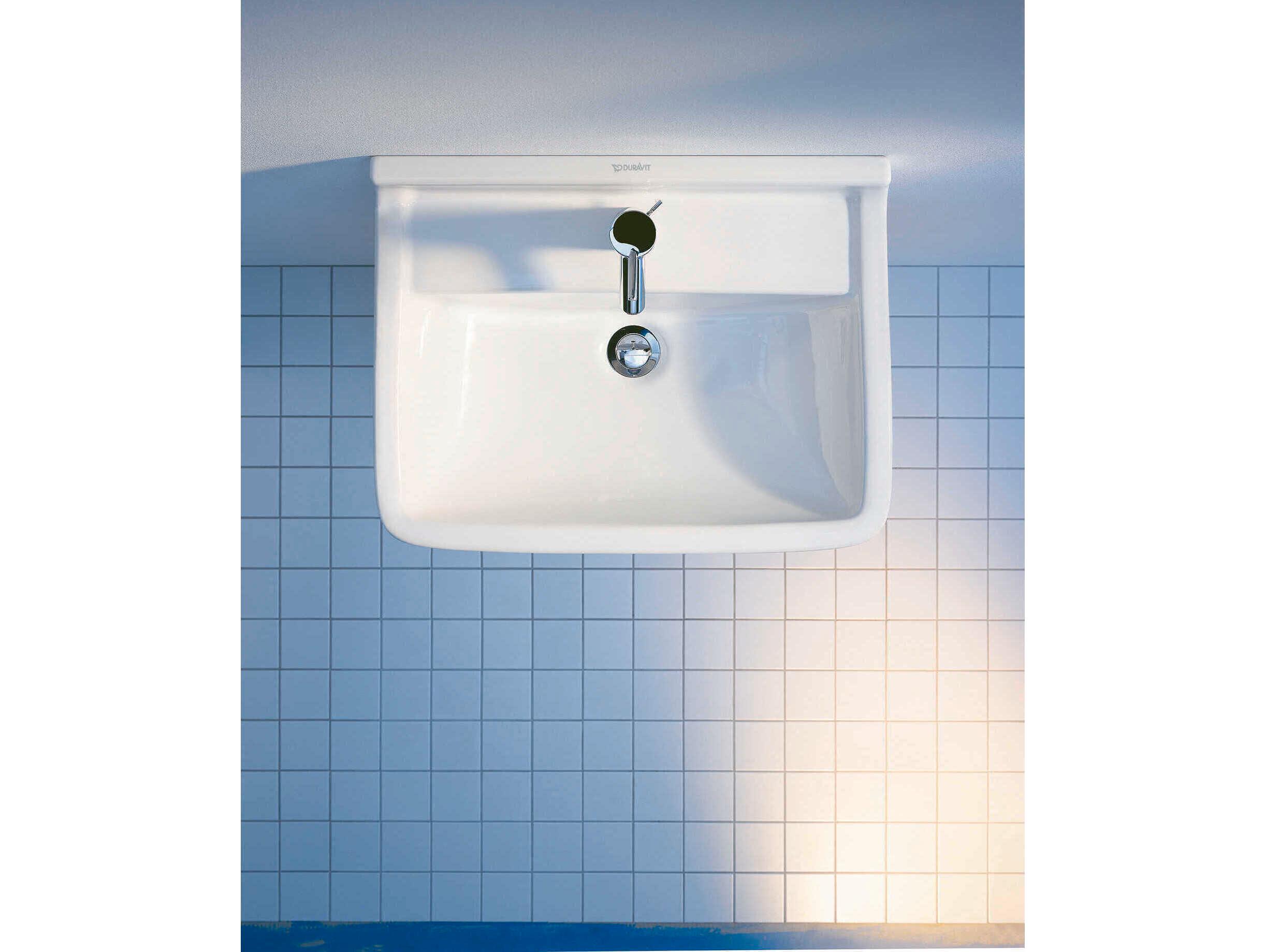 Duravit Starck 3 26'' Ceramic White High Gloss Sink with 1 Faucet Hole
