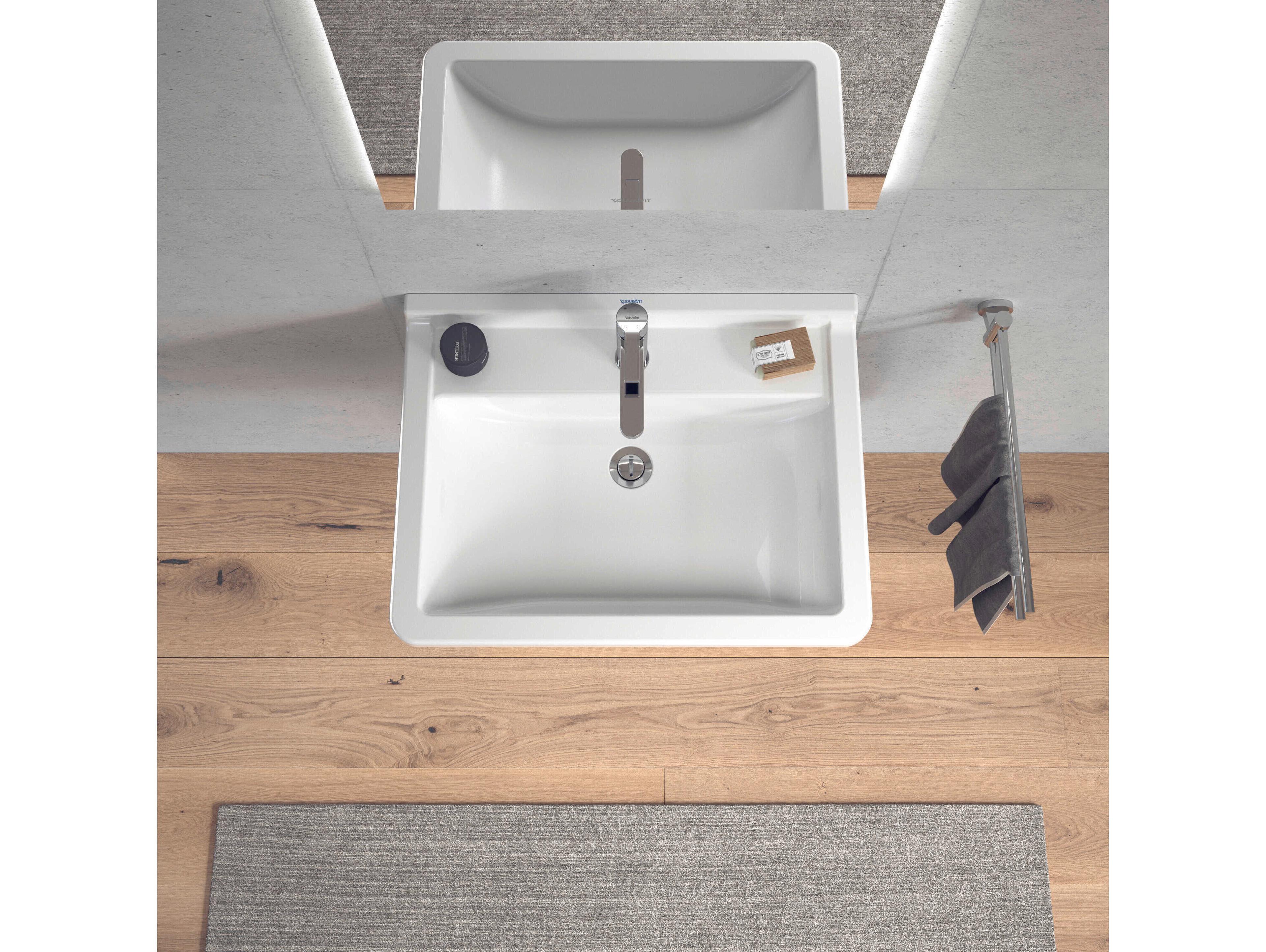 Duravit Starck 3 26'' Ceramic White High Gloss Sink with 1 Faucet Hole