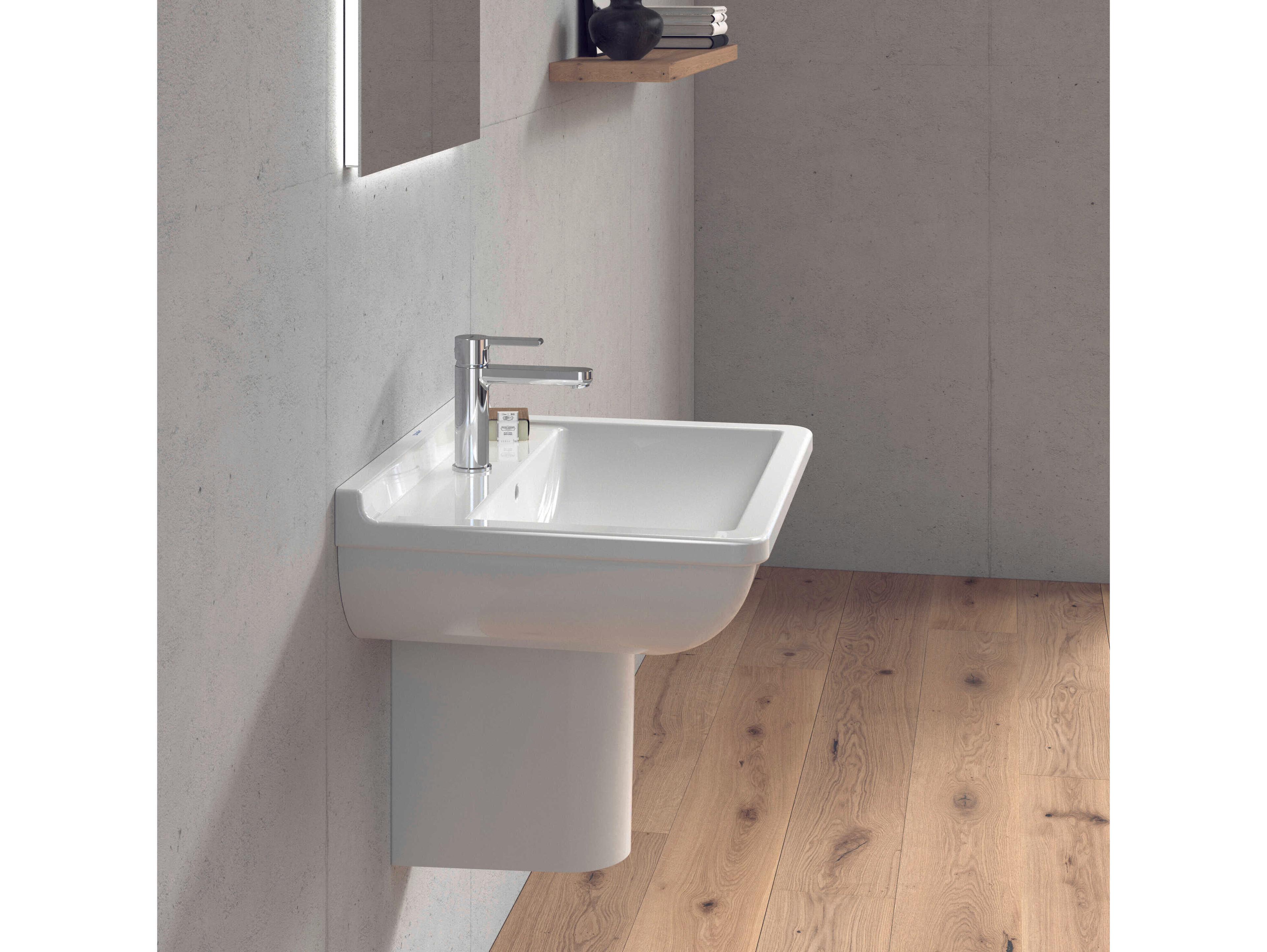 Duravit Starck 3 26'' Ceramic White High Gloss Sink with 1 Faucet Hole