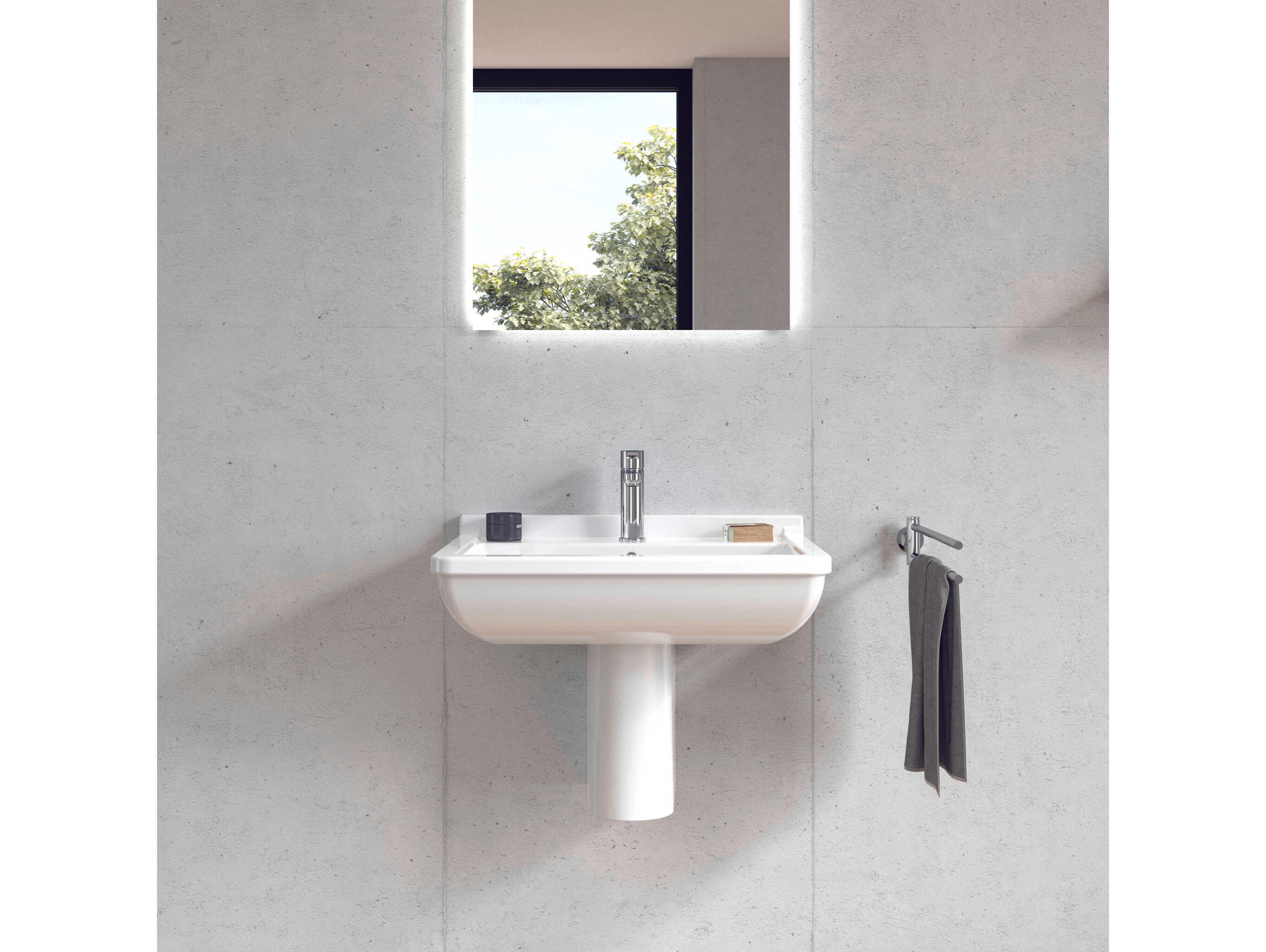 Duravit Starck 3 26'' Ceramic White High Gloss Sink with 3 Faucet Hole