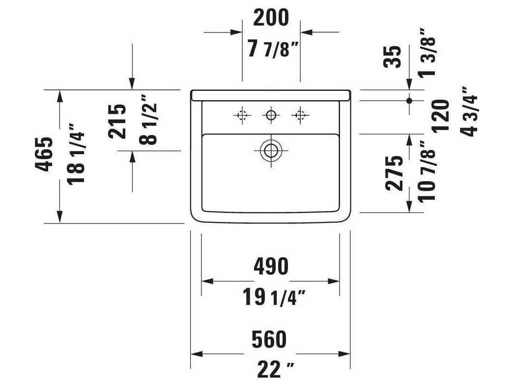 Duravit Starck 3 22'' Ceramic White High Gloss Undermount Sink with 1 Faucet Hole