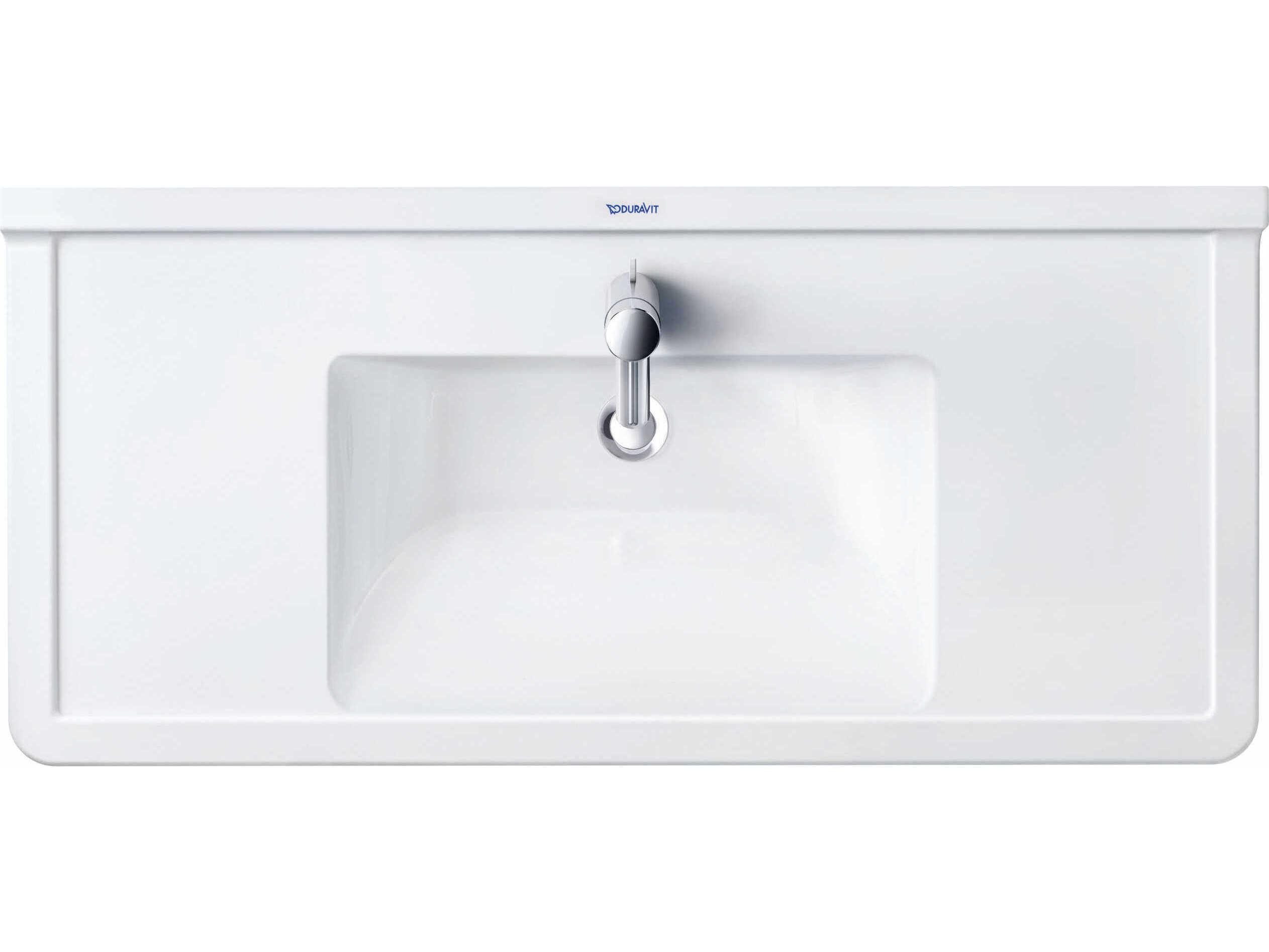 Duravit Starck 3 41'' Ceramic White High Gloss Sink with 1 Faucet Hole