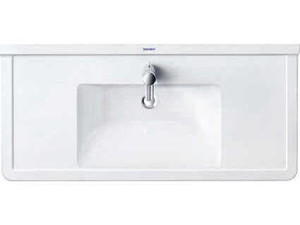 Duravit Starck 3 41'' Ceramic White High Gloss Sink with 3 Faucet Hole