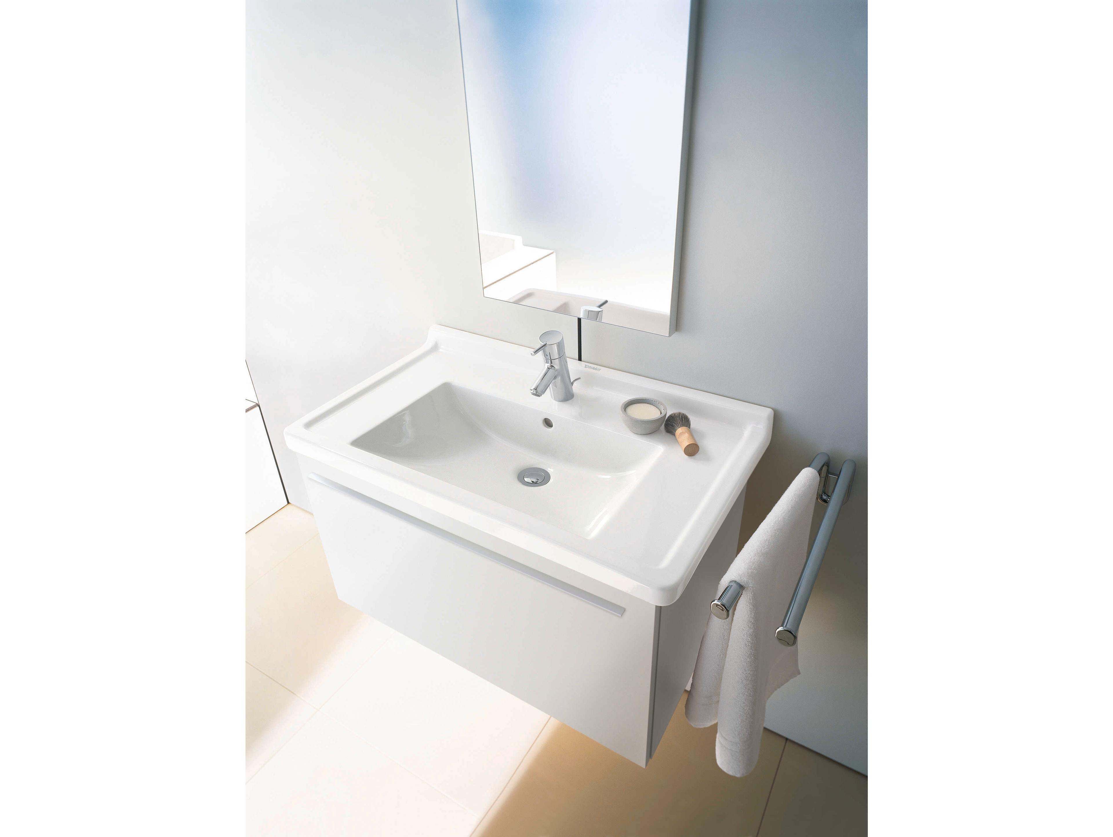 Duravit Starck 3 34'' Ceramic White High Gloss Sink with 1 Faucet Hole