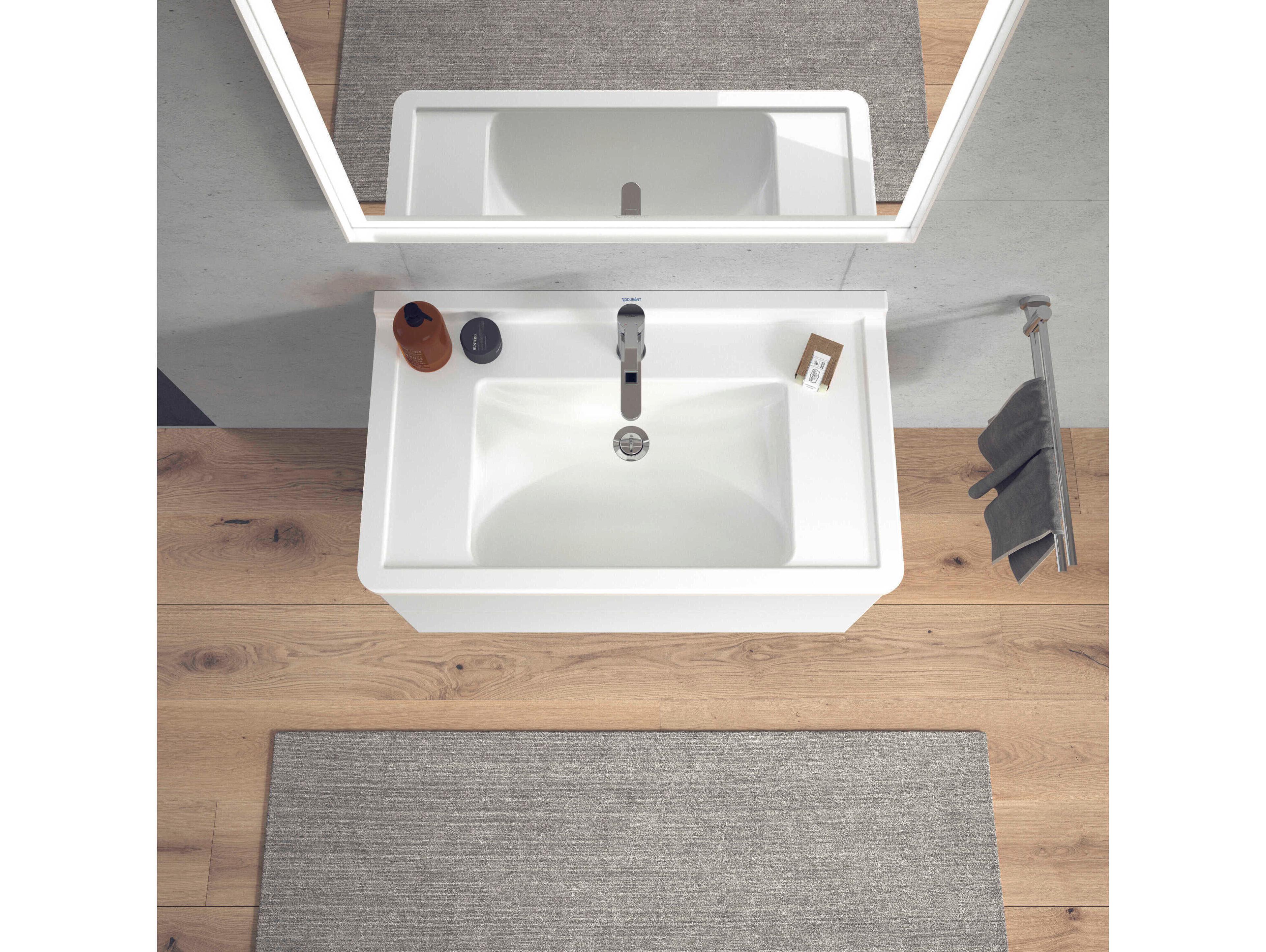 Duravit Starck 3 34'' Ceramic White High Gloss Sink with 1 Faucet Hole