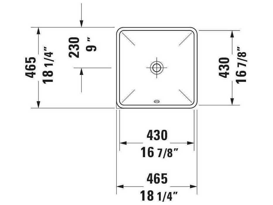 Duravit Starck 3 18'' Ceramic White High Gloss Undermount Sink with No Faucet Hole
