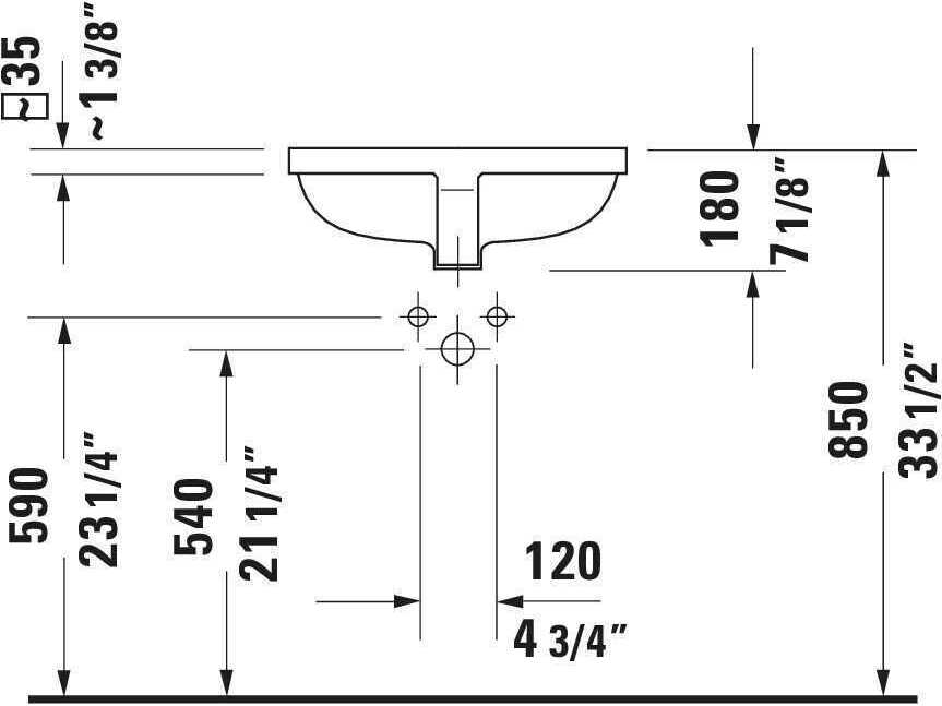 Duravit Starck 3 21'' Ceramic White High Gloss Undermount Sink with No Faucet Hole