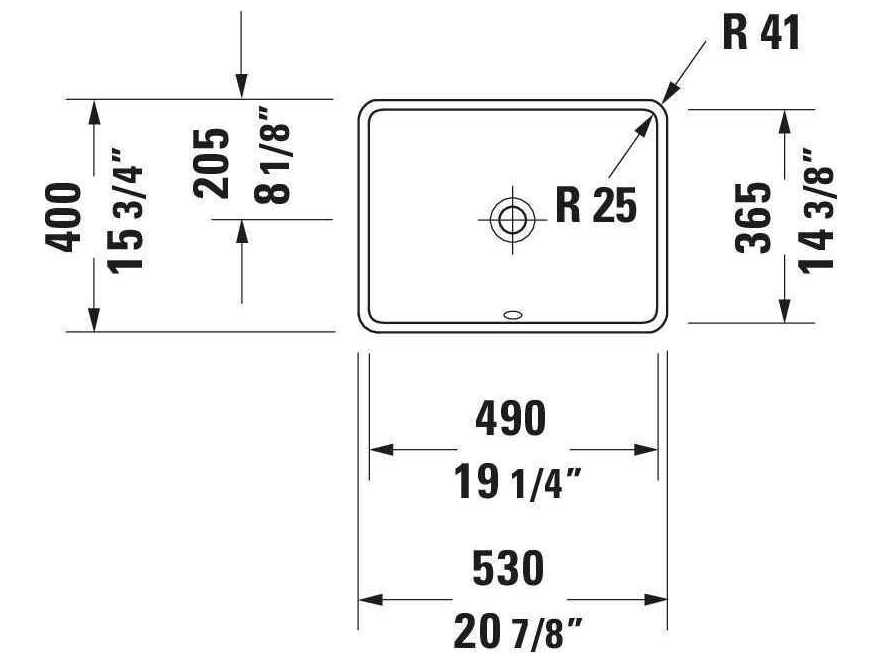 Duravit Starck 3 21'' Ceramic White High Gloss Undermount Sink with No Faucet Hole