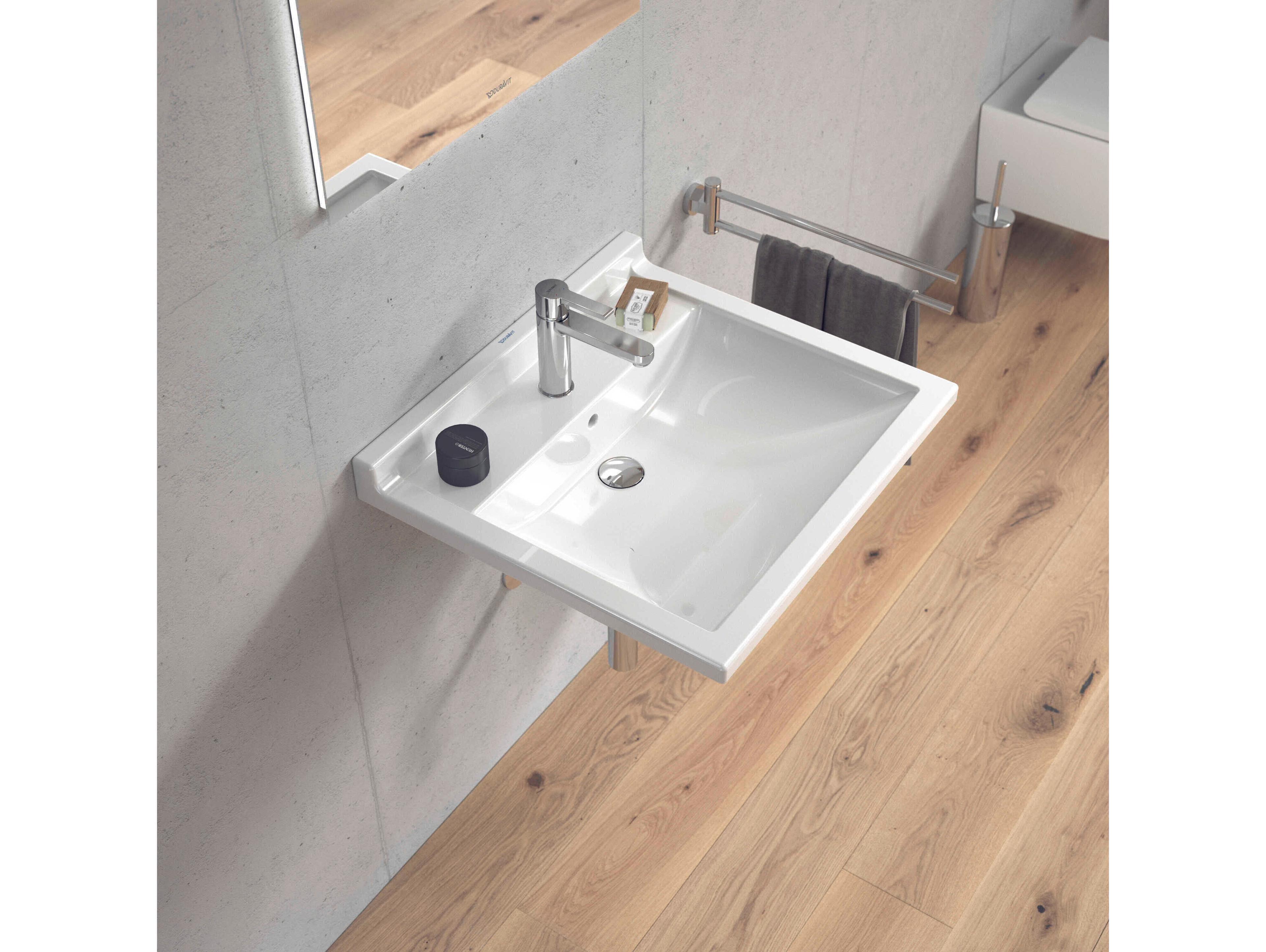 Duravit Starck 3 24'' Ceramic White High Gloss Sink with 1 Faucet Hole