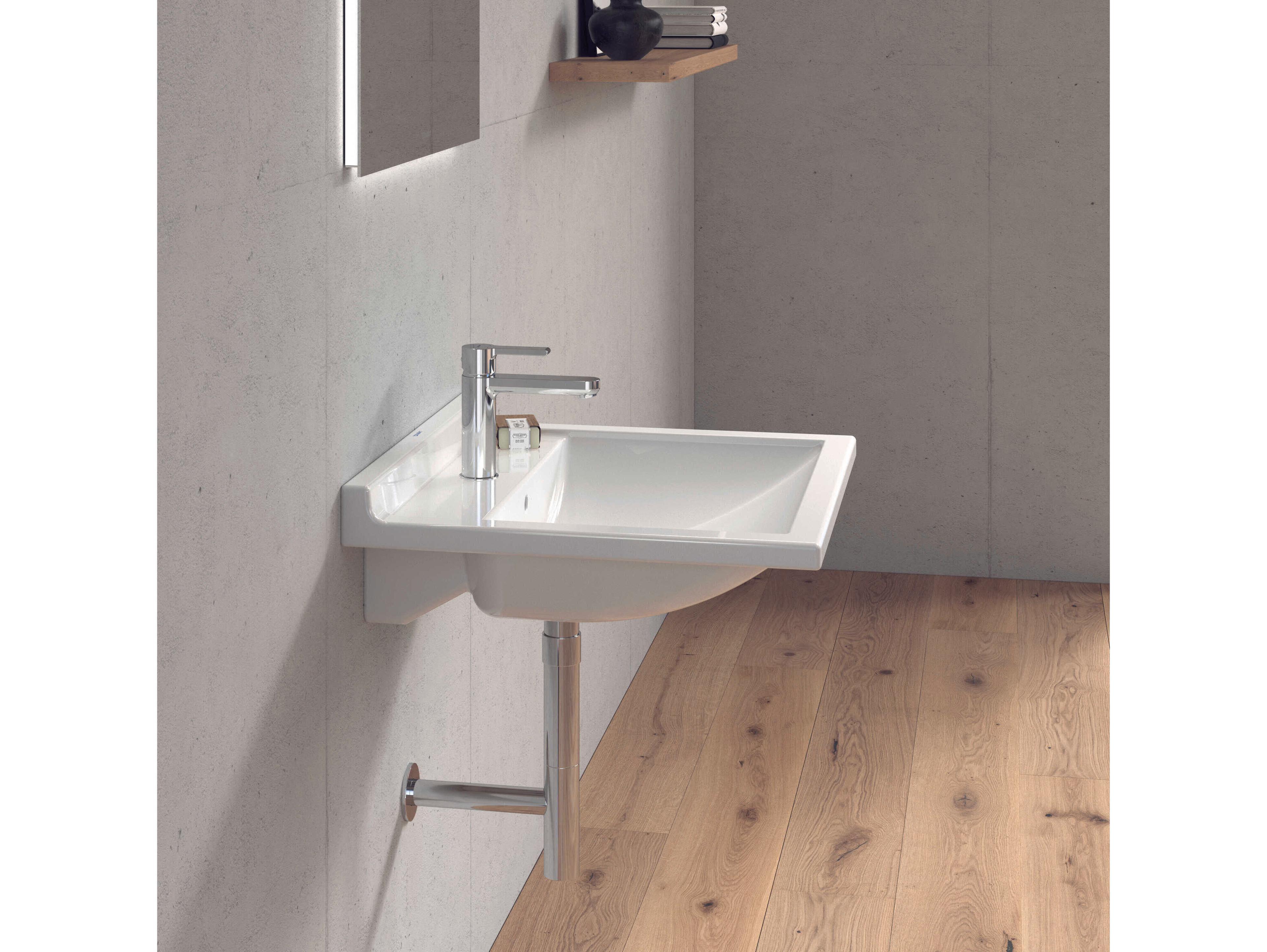 Duravit Starck 3 24'' Ceramic White High Gloss Sink with 1 Faucet Hole
