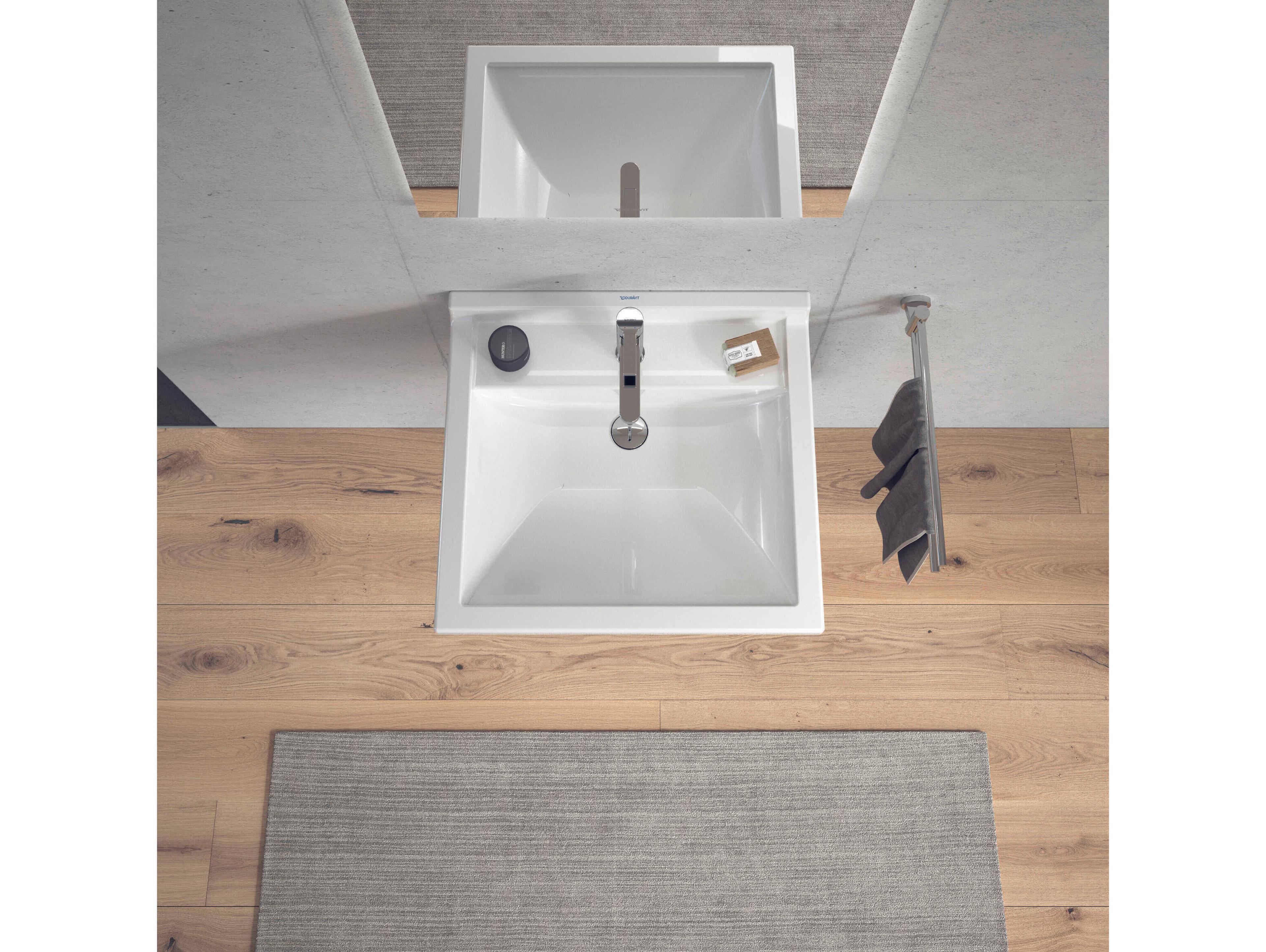 Duravit Starck 3 24'' Ceramic White High Gloss Sink with 1 Faucet Hole