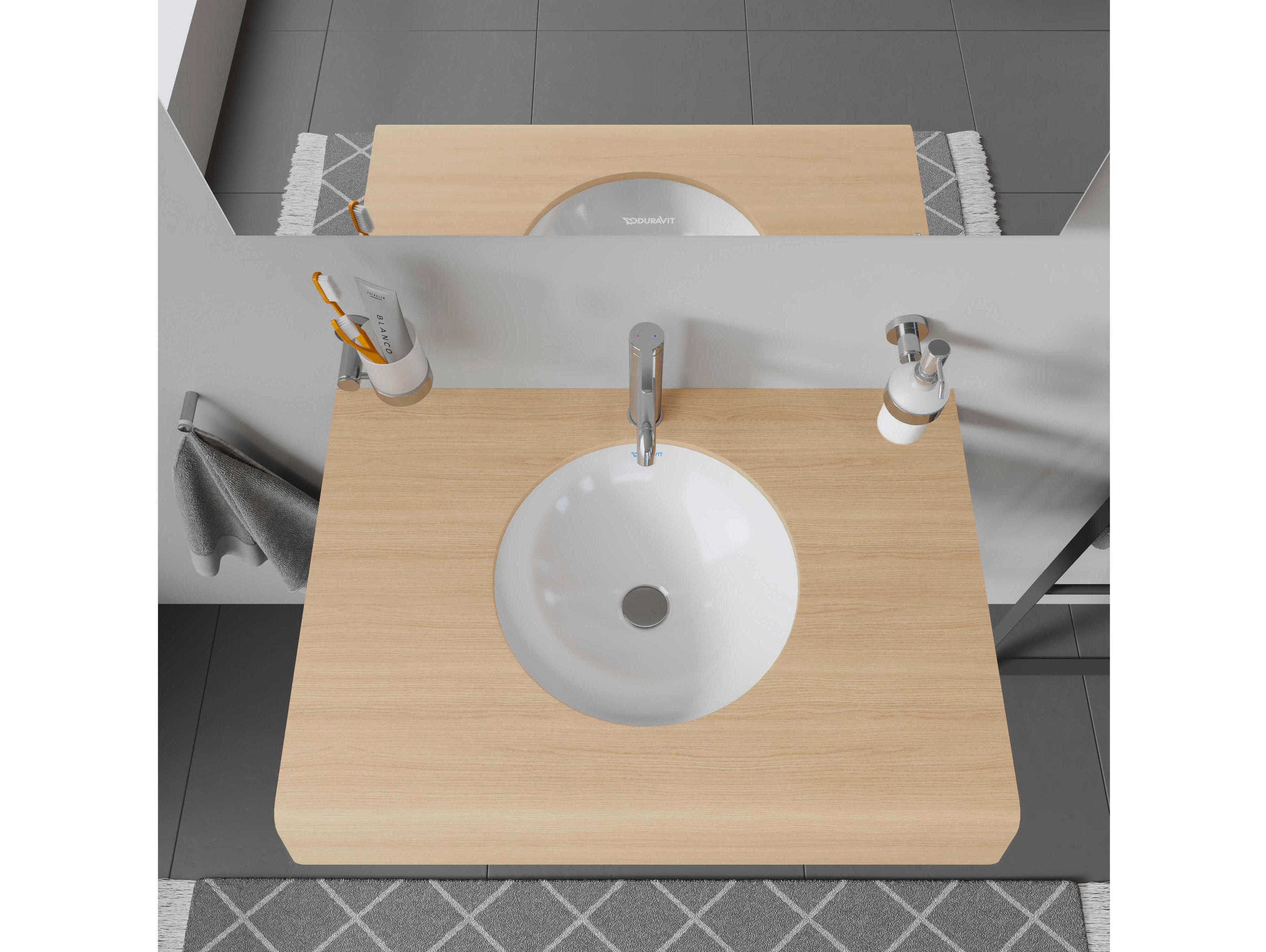 Duravit Architec 13'' White High Gloss Undermount Sink with no faucet holes