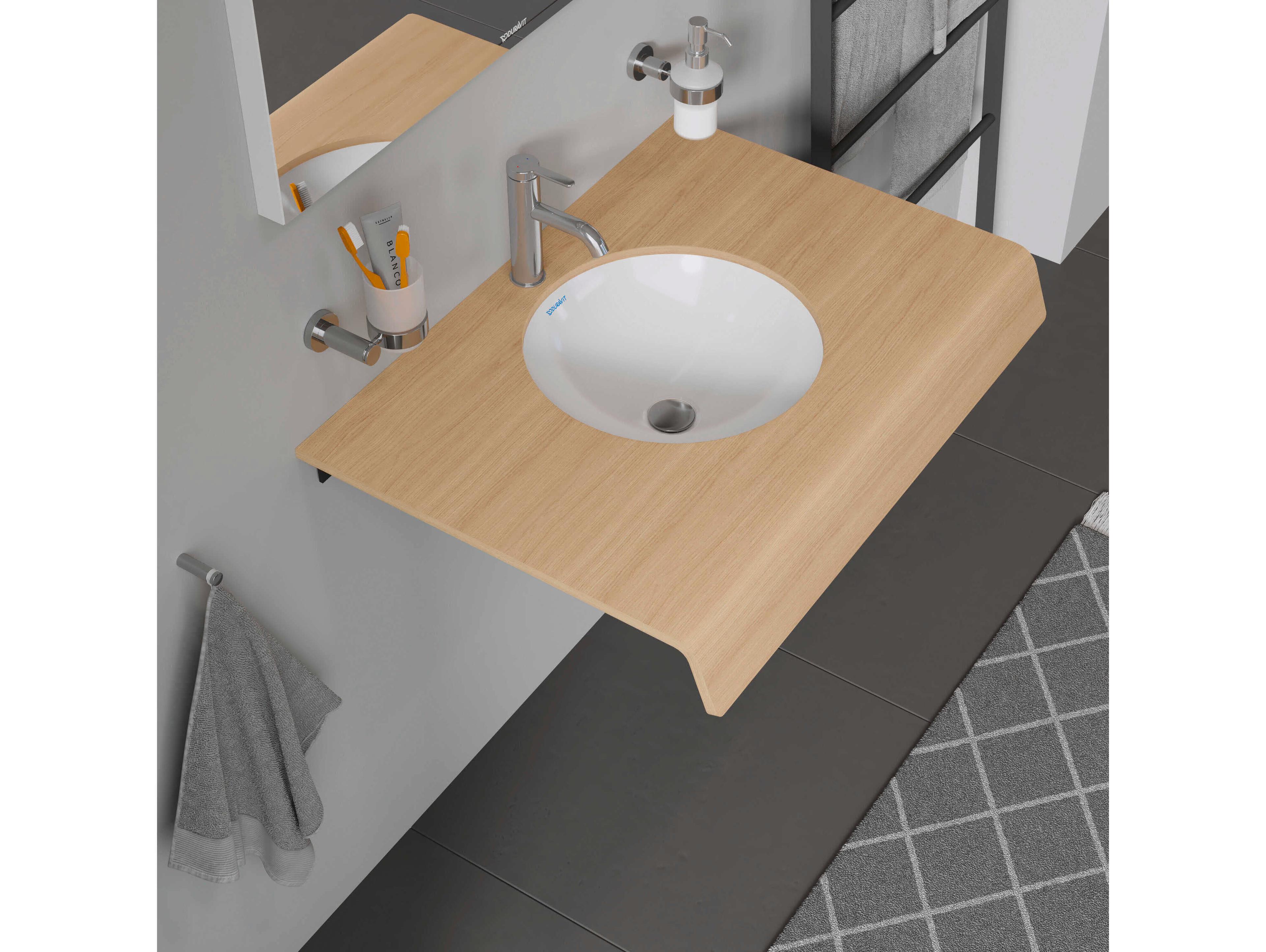 Duravit Architec 13'' White High Gloss Undermount Sink with no faucet holes