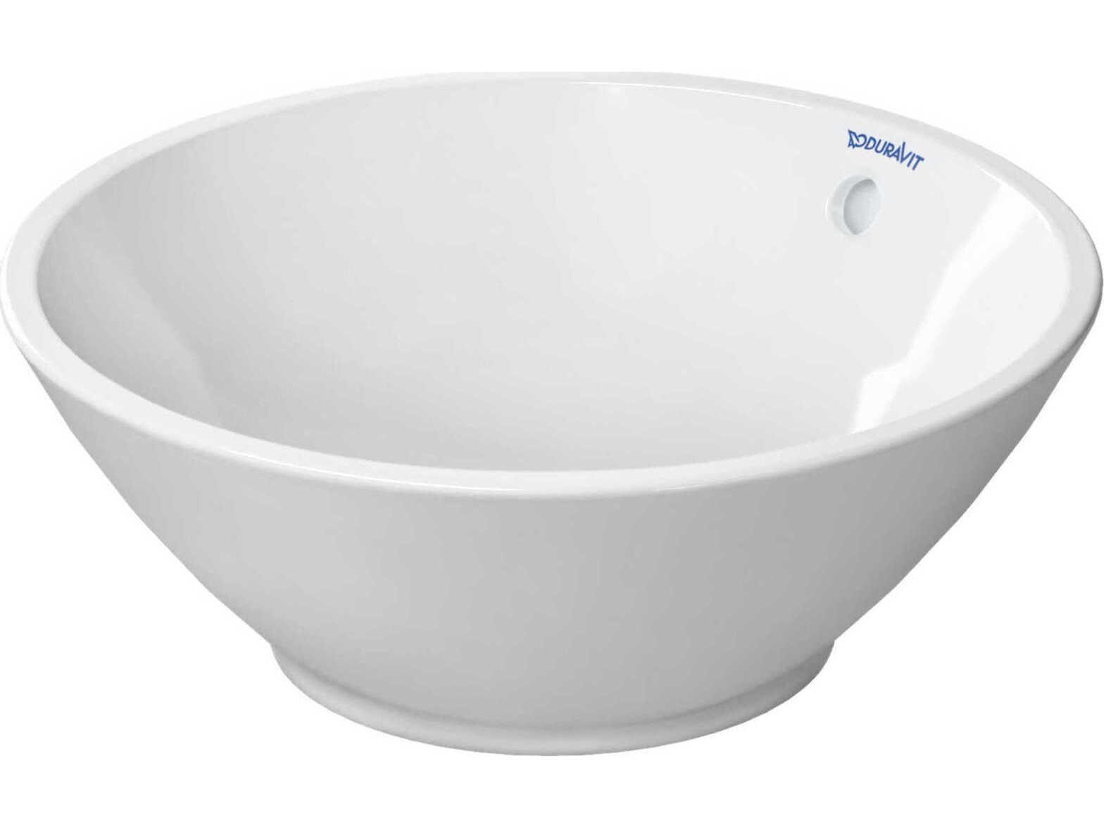 Duravit Design 17'' Ceramic White High Gloss Washbowl Sink with no faucet holes