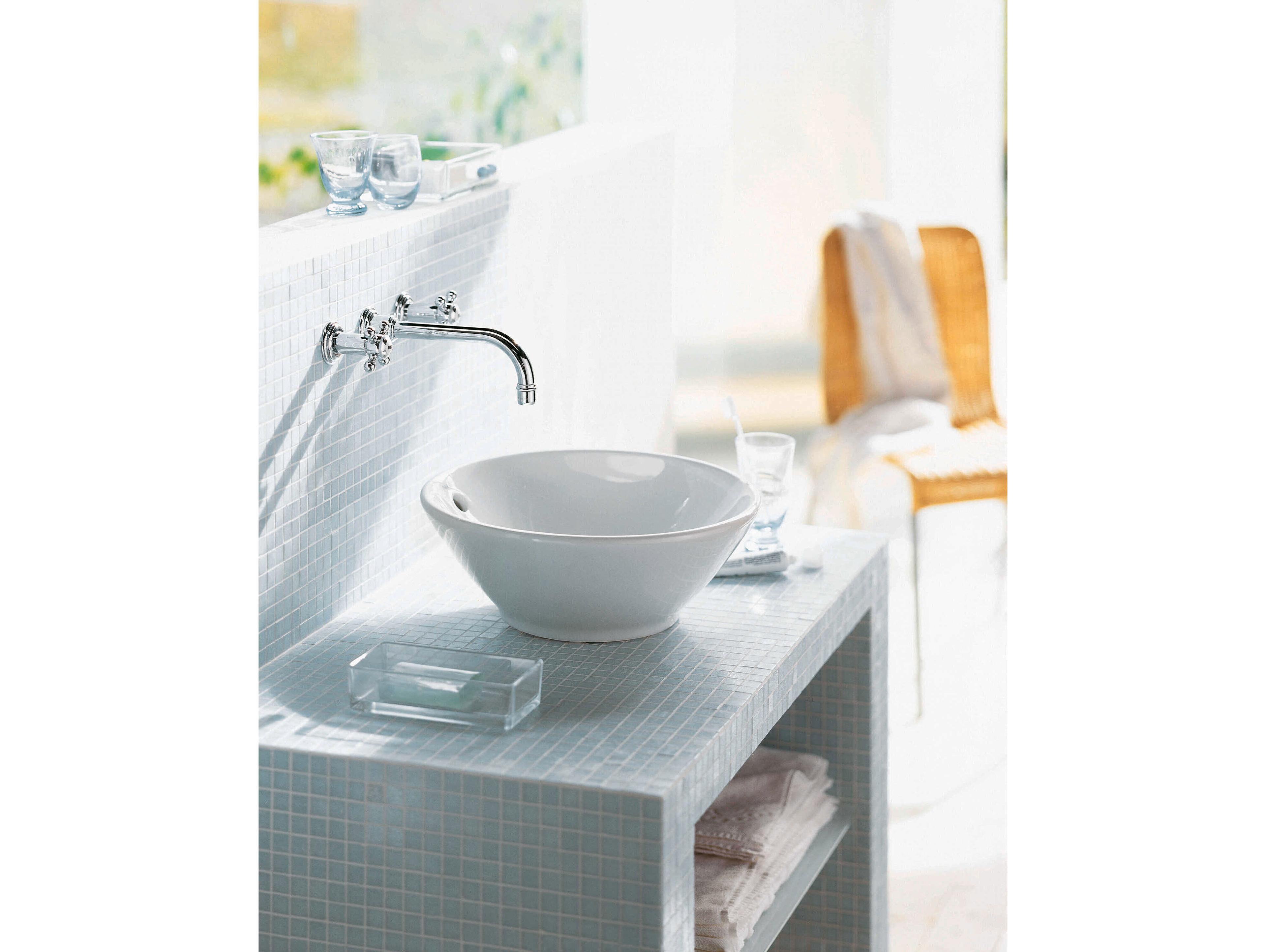 Duravit Design 17'' Ceramic White High Gloss Washbowl Sink with no faucet holes