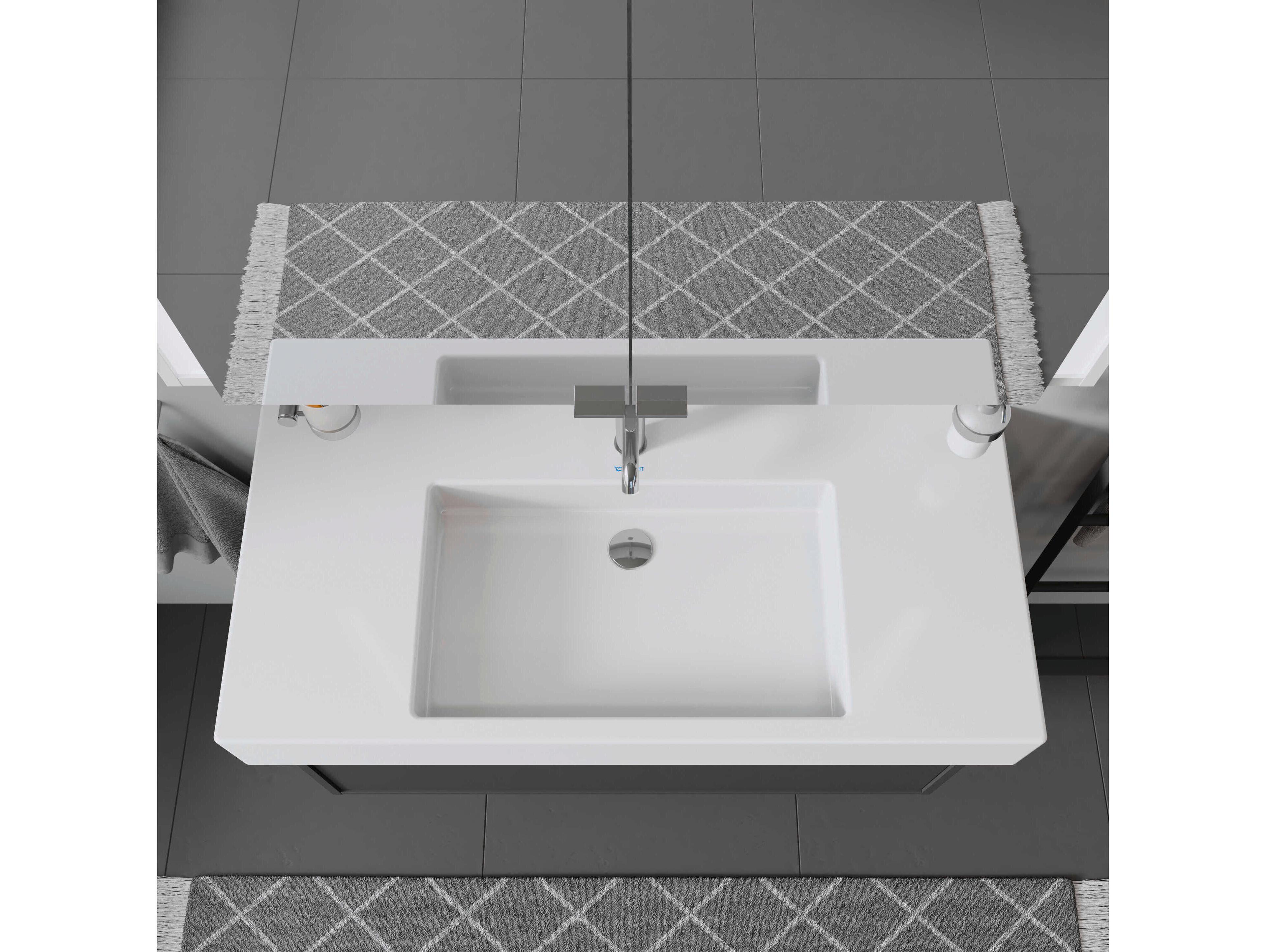 Duravit Vero 41'' Ceramic White High Gloss Sink with 1 Faucet Hole