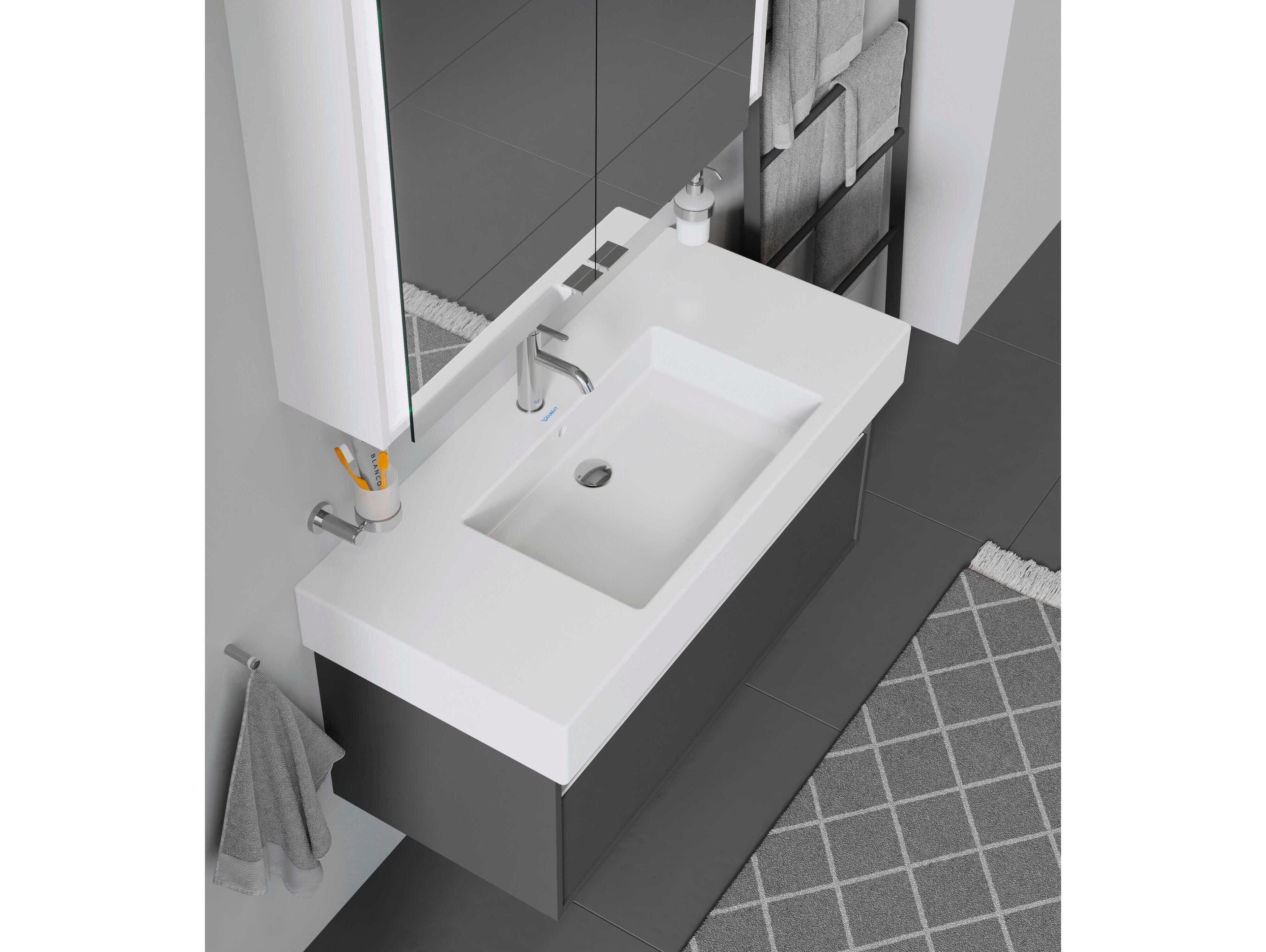 Duravit Vero 41'' Ceramic White High Gloss Sink with 1 Faucet Hole