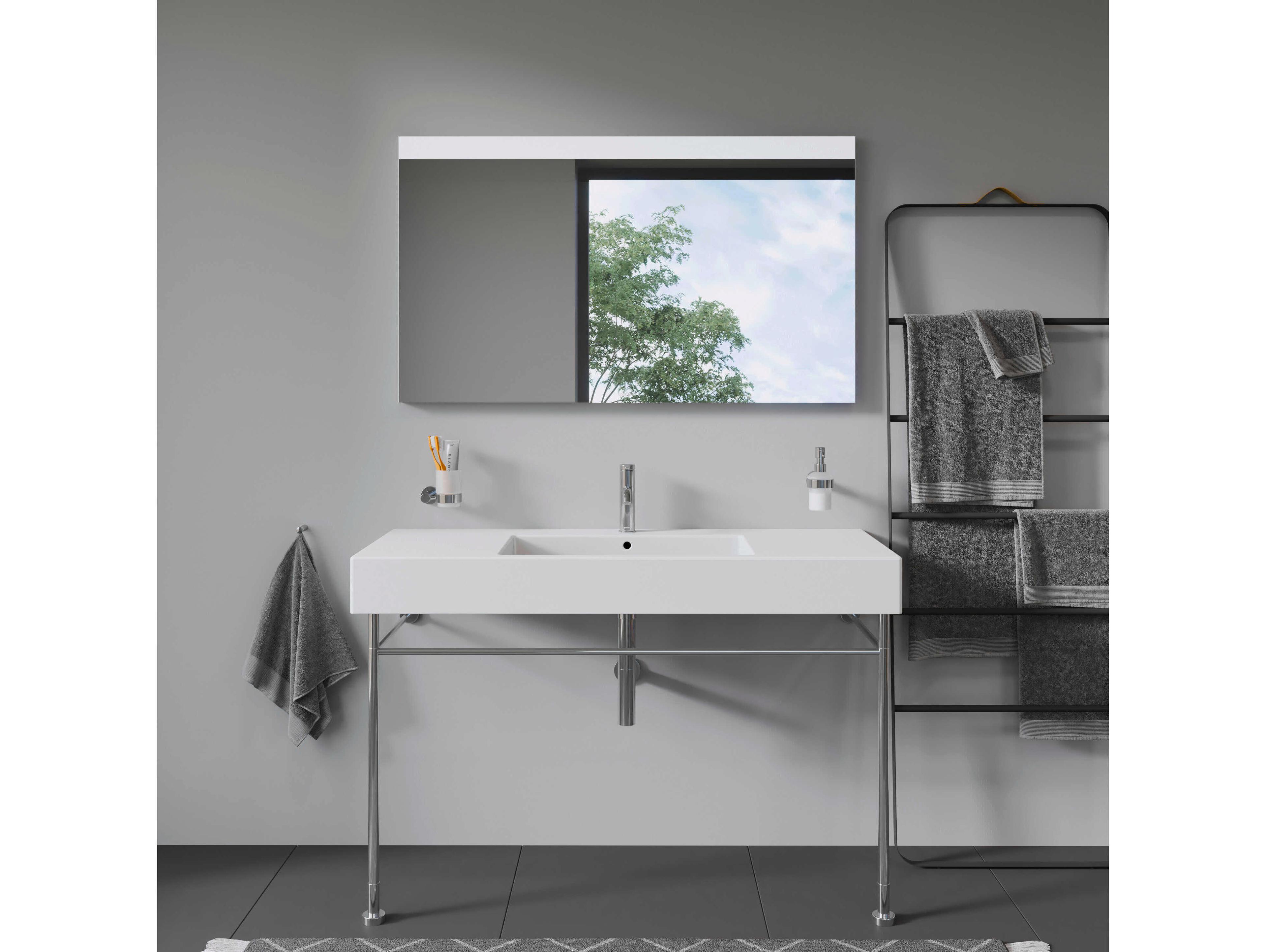 Duravit Vero 49'' Ceramic White High Gloss Sink with 1 Faucet Hole