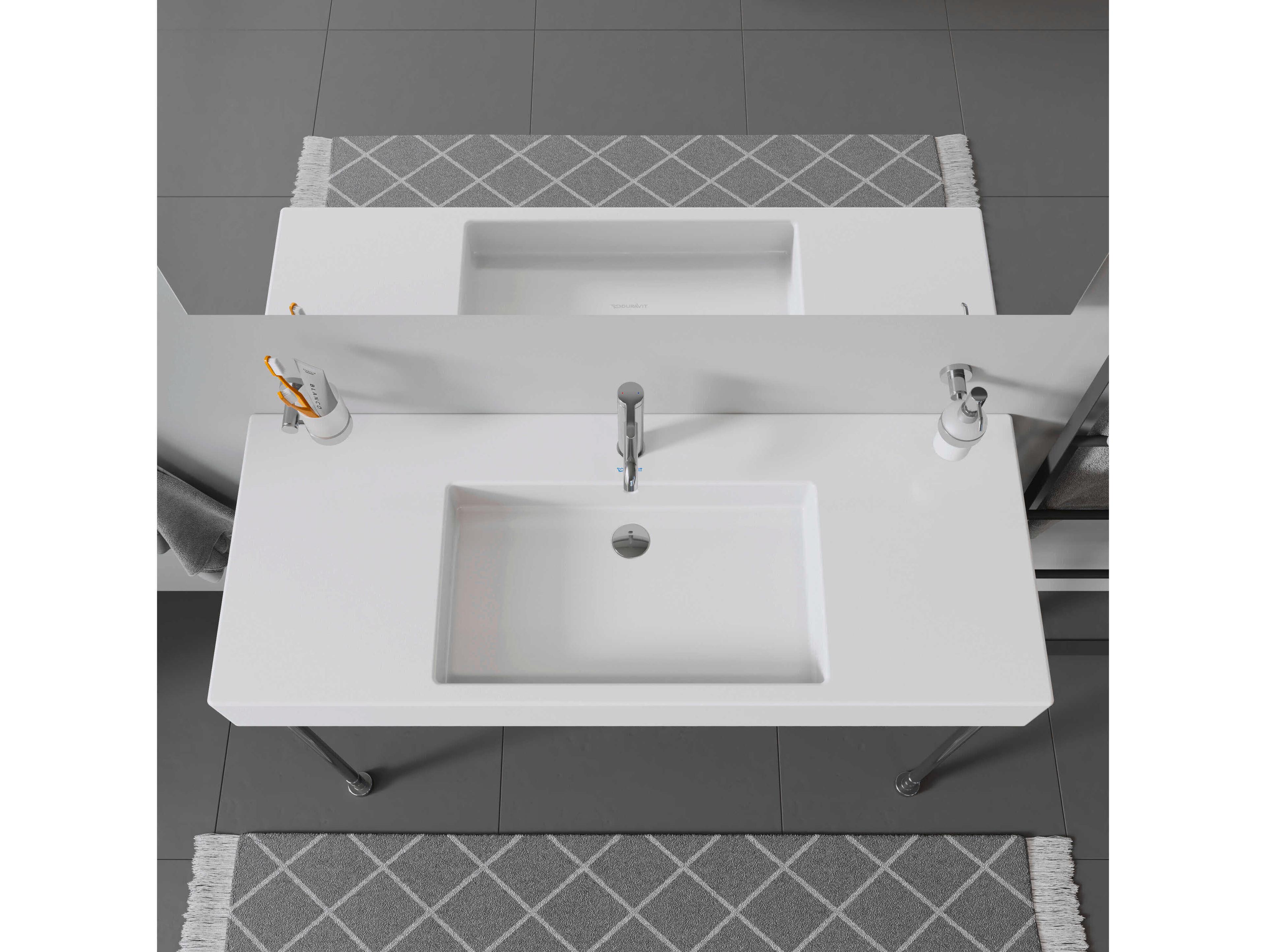 Duravit Vero 49'' Ceramic White High Gloss Sink with 1 Faucet Hole
