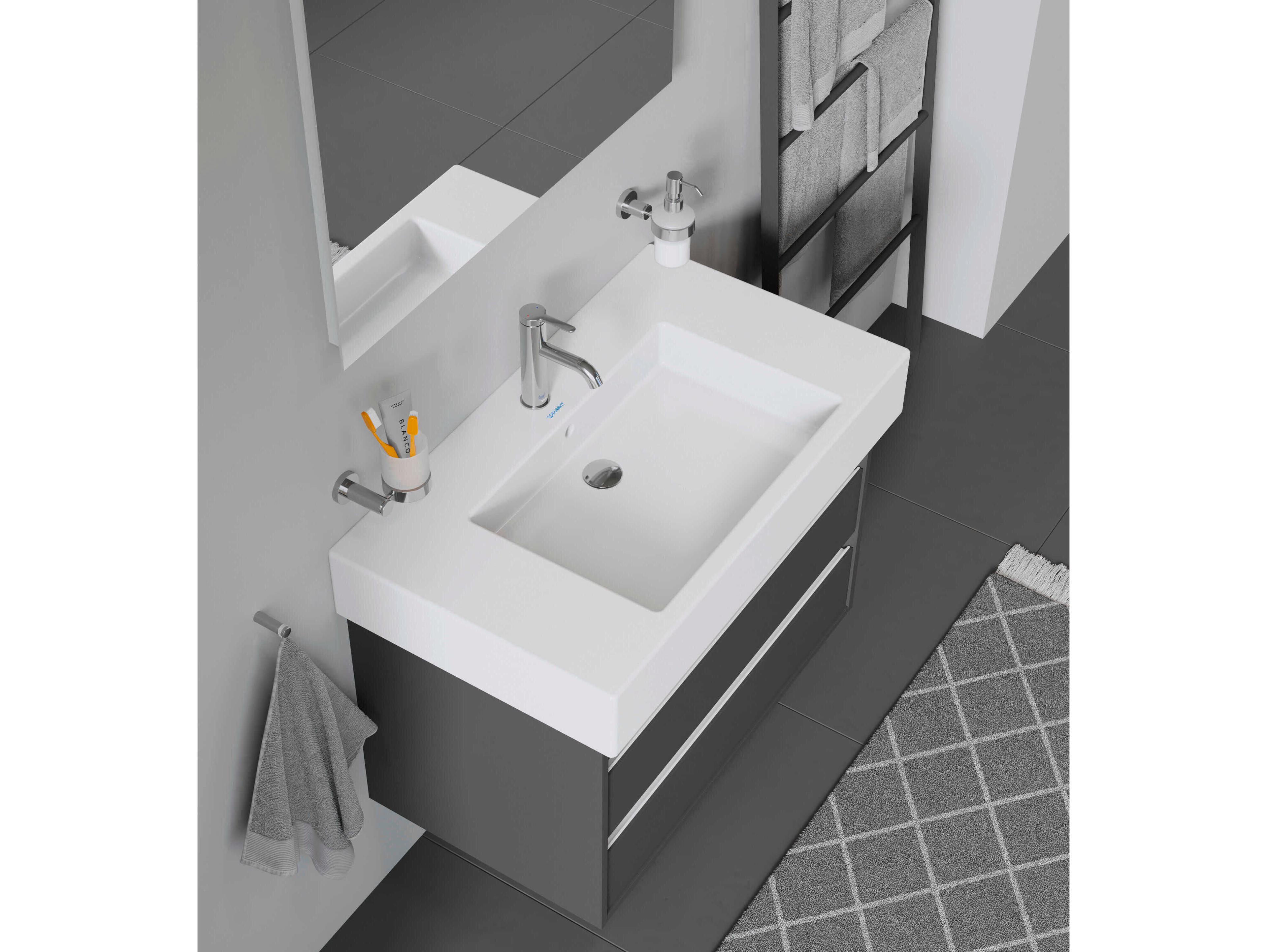 Duravit Vero 34'' Ceramic White High Gloss Sink with 1 Faucet Hole