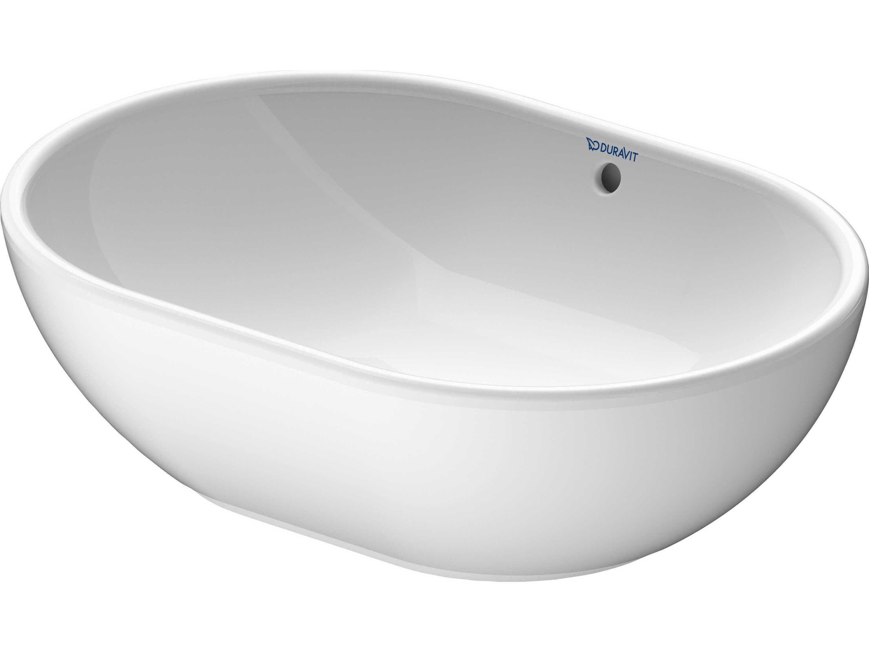 Duravit Design 20'' Ceramic White High Gloss Washbowl Sink with no faucet holes