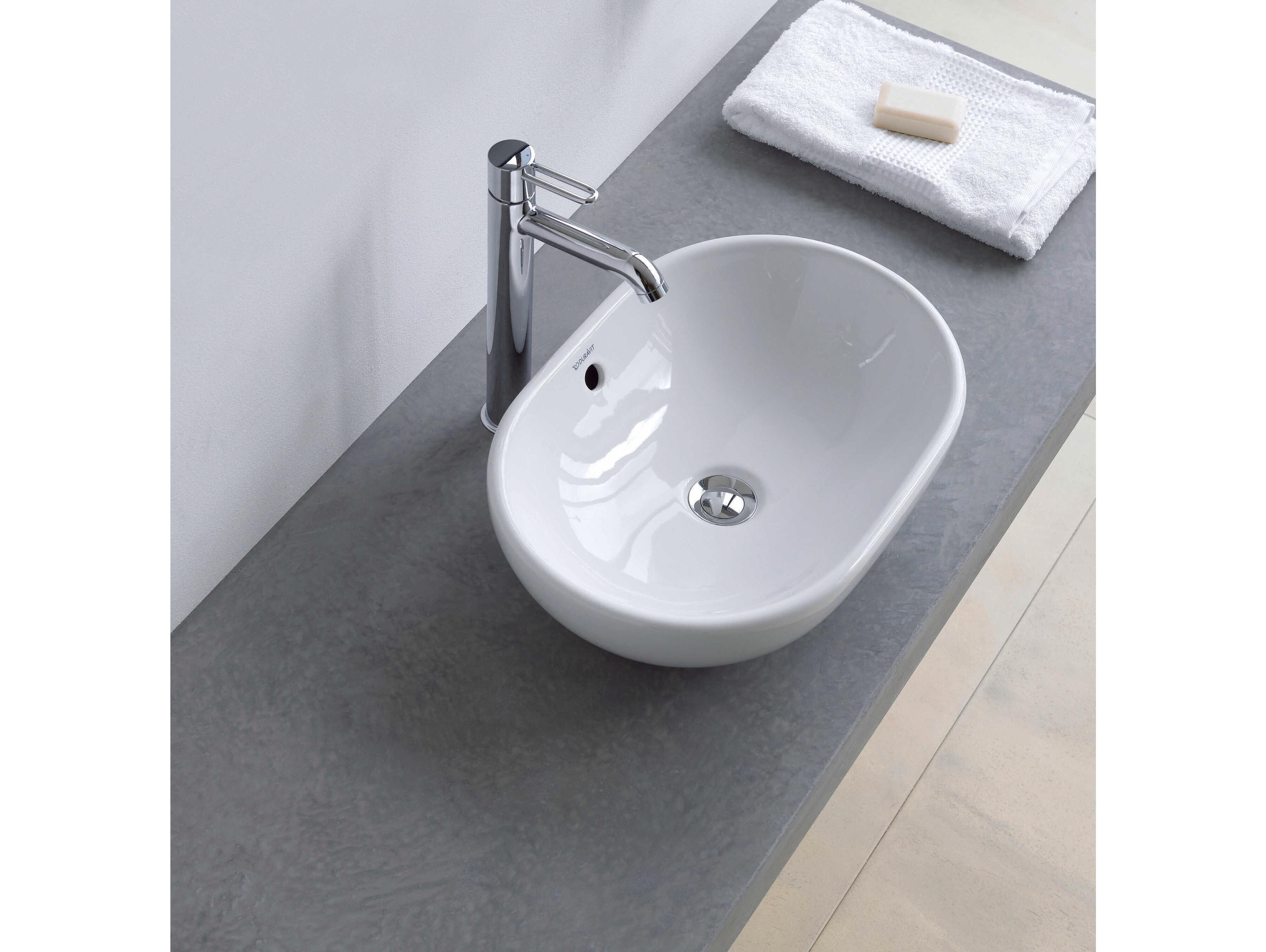 Duravit Design 20'' Ceramic White High Gloss Washbowl Sink with no faucet holes