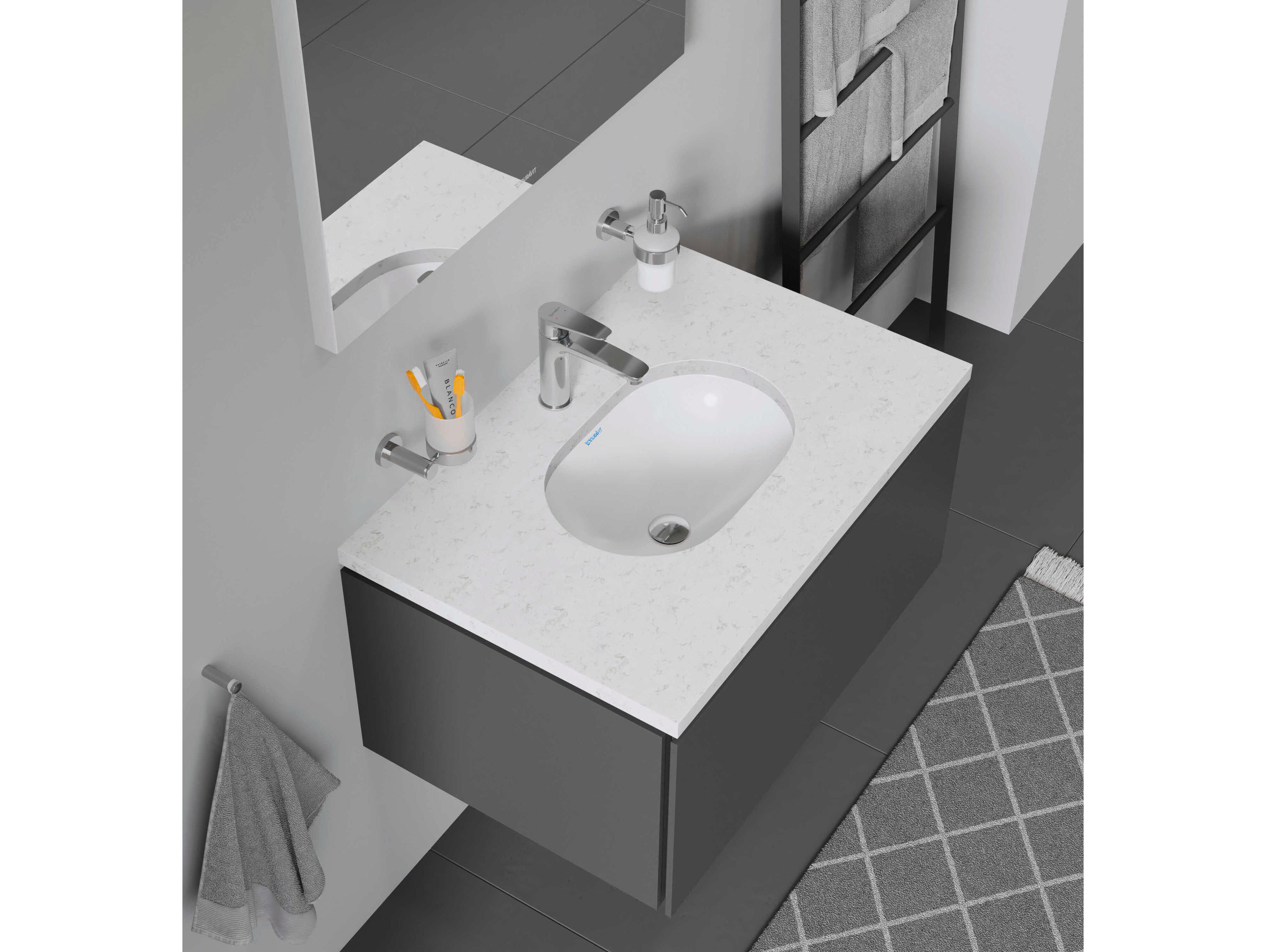 Duravit Design 17'' Ceramic White High Gloss Undermount Sink with no faucet holes