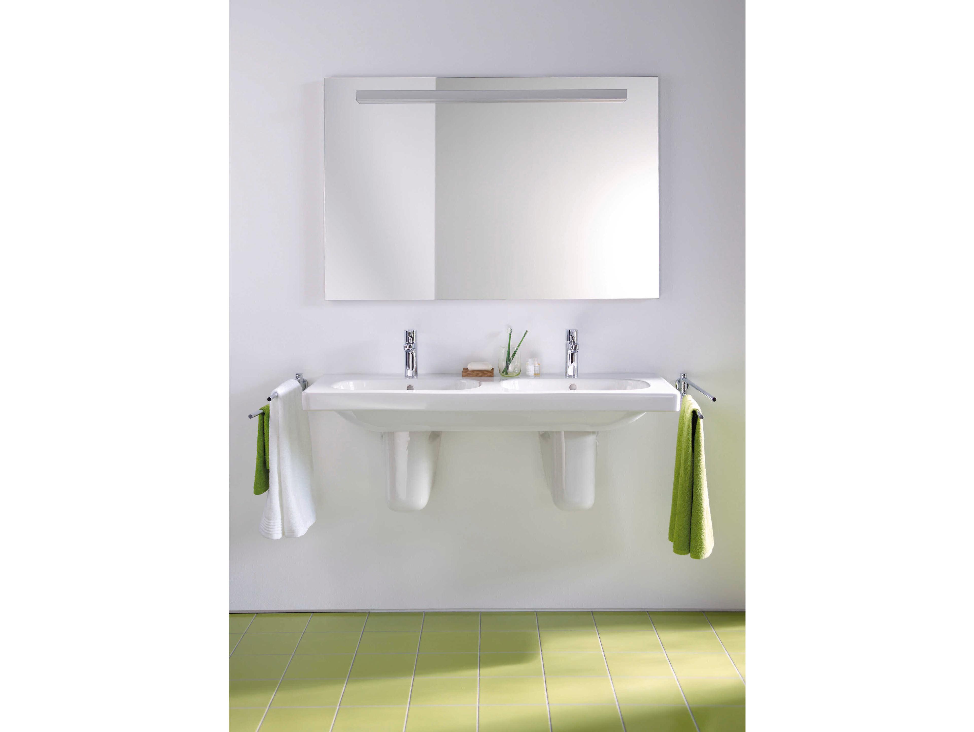 Duravit D-code 47'' Ceramic White High Gloss Sink with 3 Faucet hole