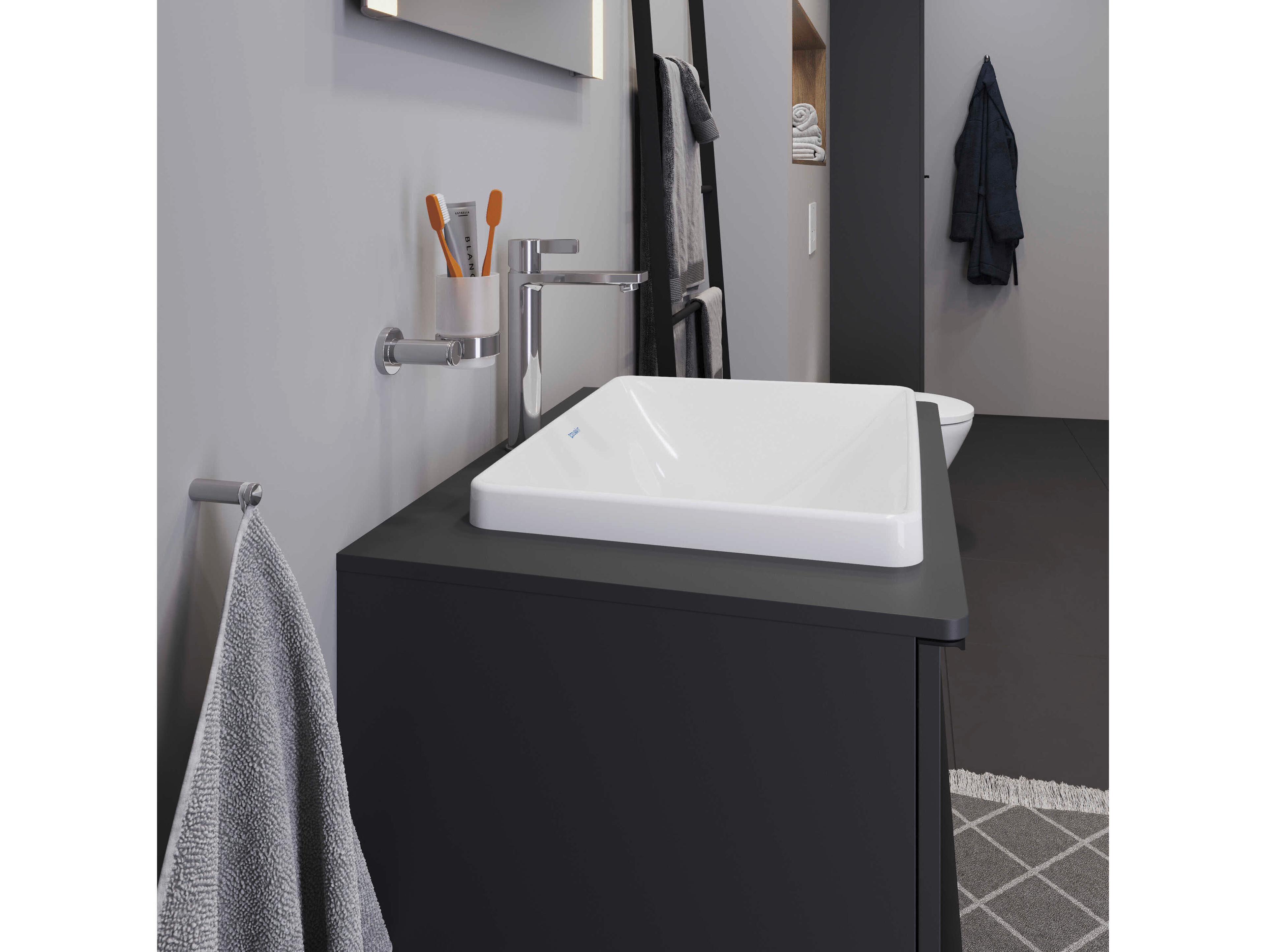 Duravit D-neo 24'' Ceramic White High Gloss Undermount Sink - with no faucet holes