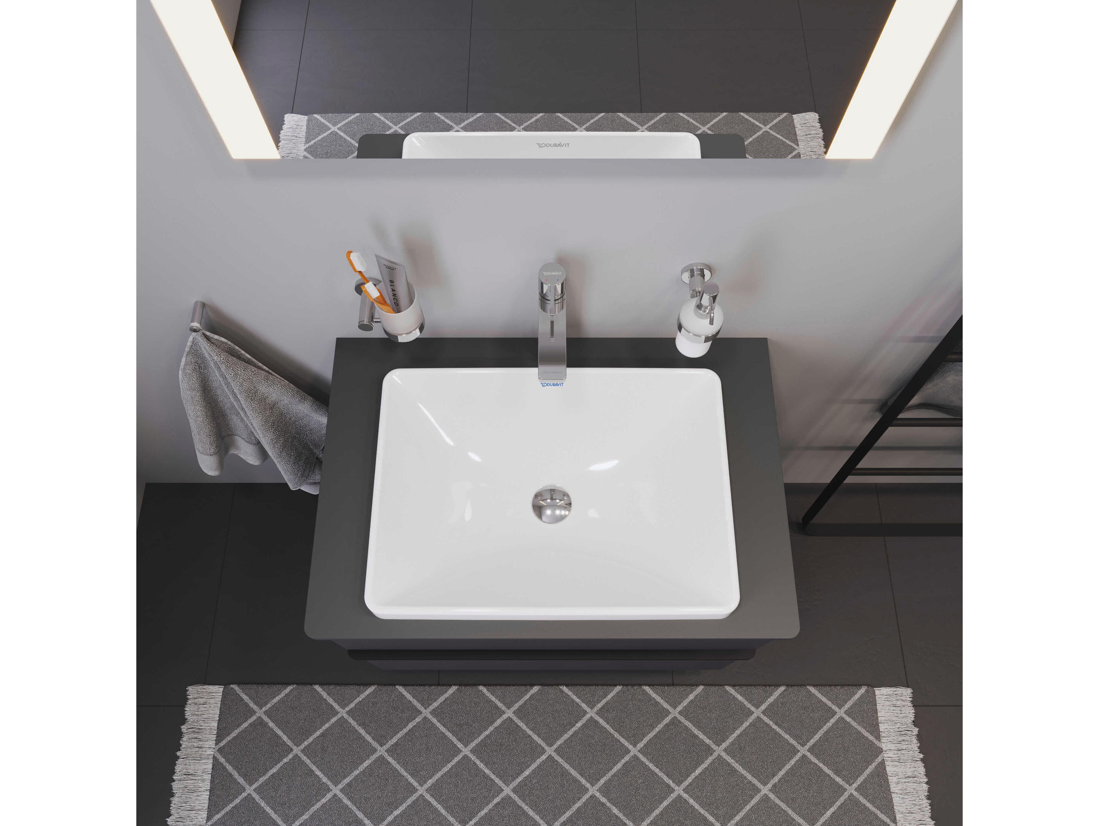 Duravit D-neo 24'' Ceramic White High Gloss Undermount Sink - with no faucet holes