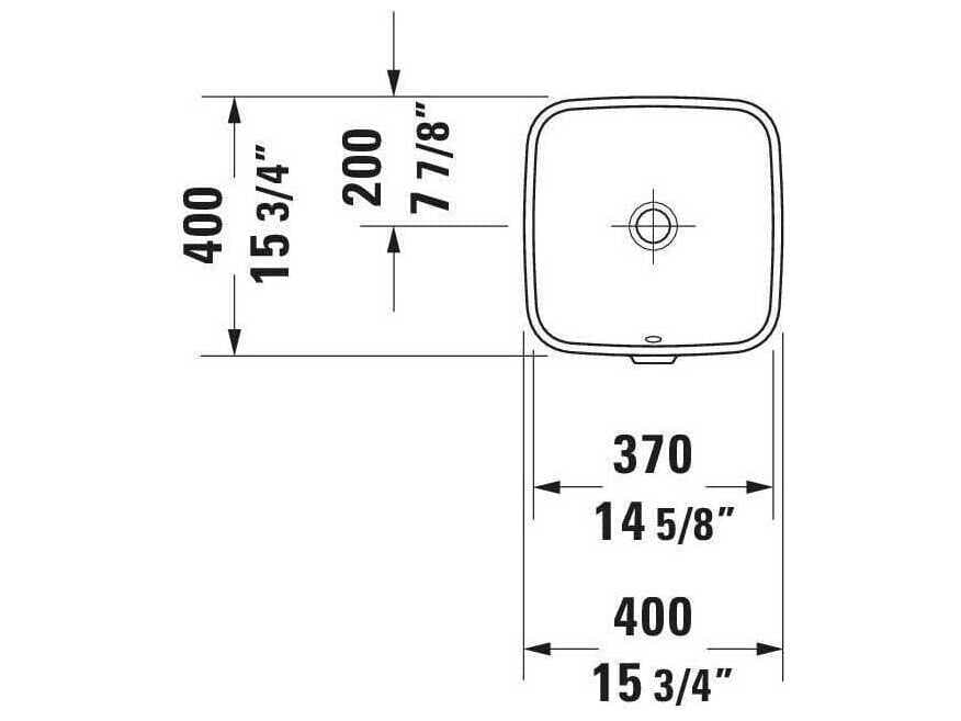 Duravit Durastyle 16'' Ceramic White High Gloss Undermount Sink with No Faucet holes
