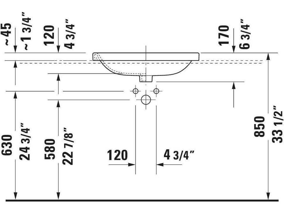 Duravit Durastyle 24'' Ceramic White High Gloss Undermount Sink with 1 Faucet hole