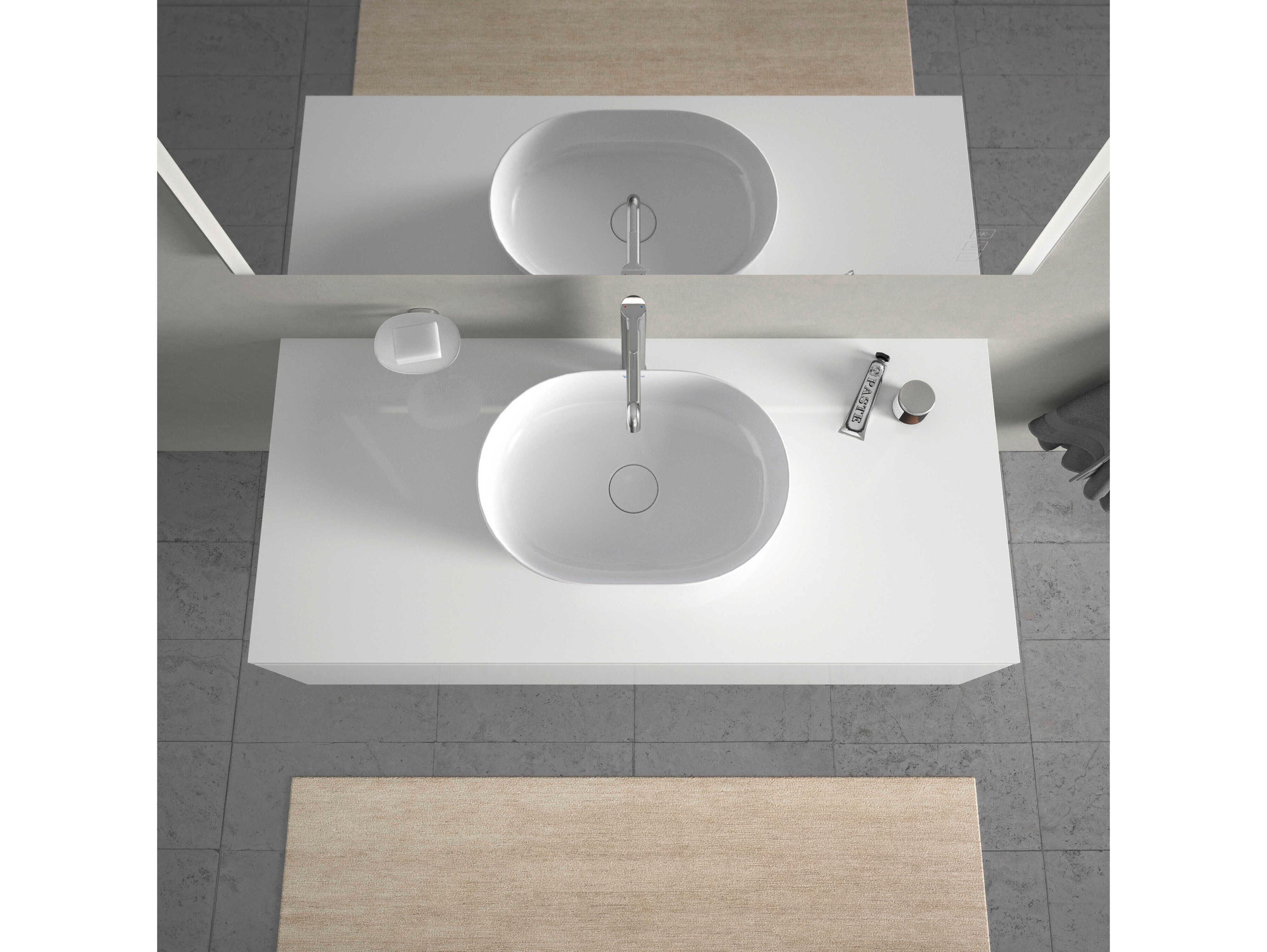 Duravit Luv 19'' White High Glos Washbowl Sink with No Faucet Holes