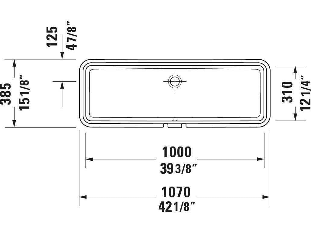 Duravit Vero 39'' White High Gloss Undermount Sink with No Faucet Hole